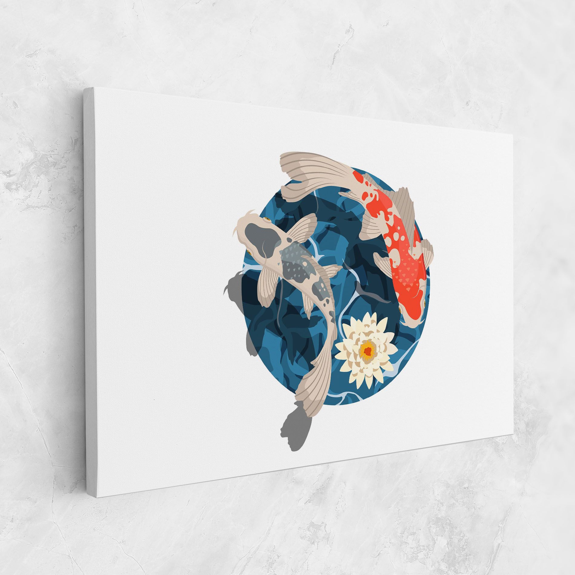 Grey Orange Koi mockup 1