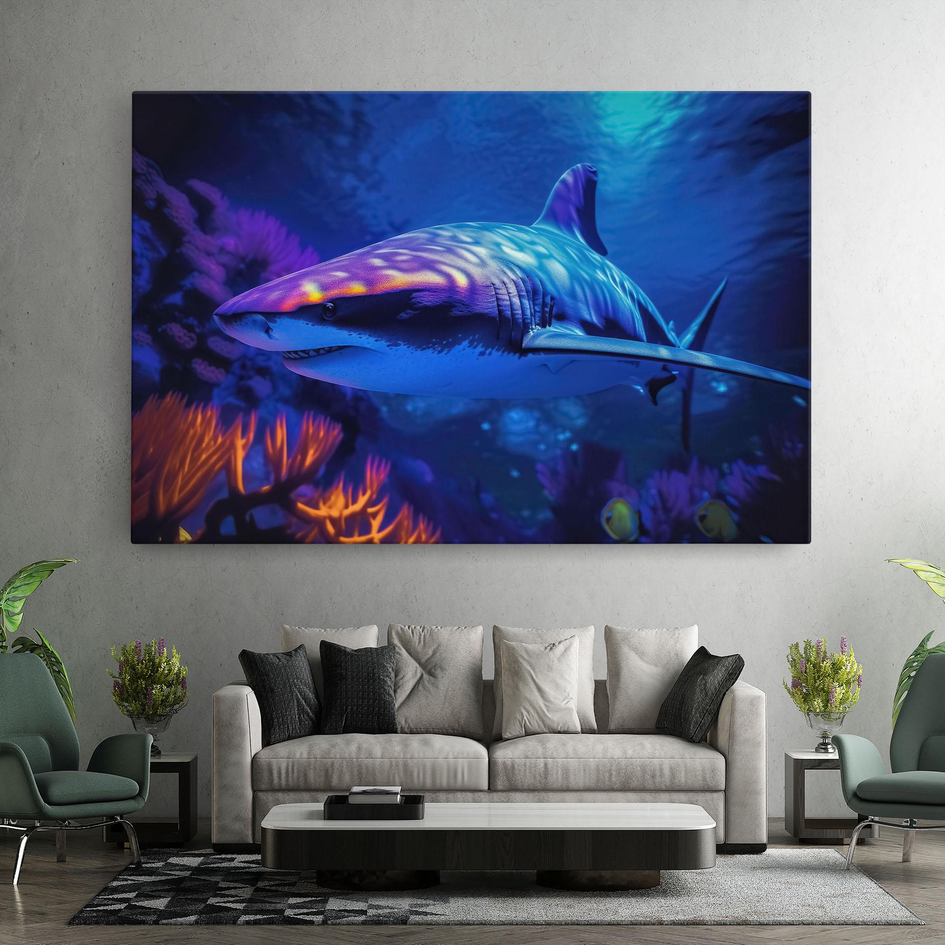 Tablou Canvas Blue Light Shark mockup 7