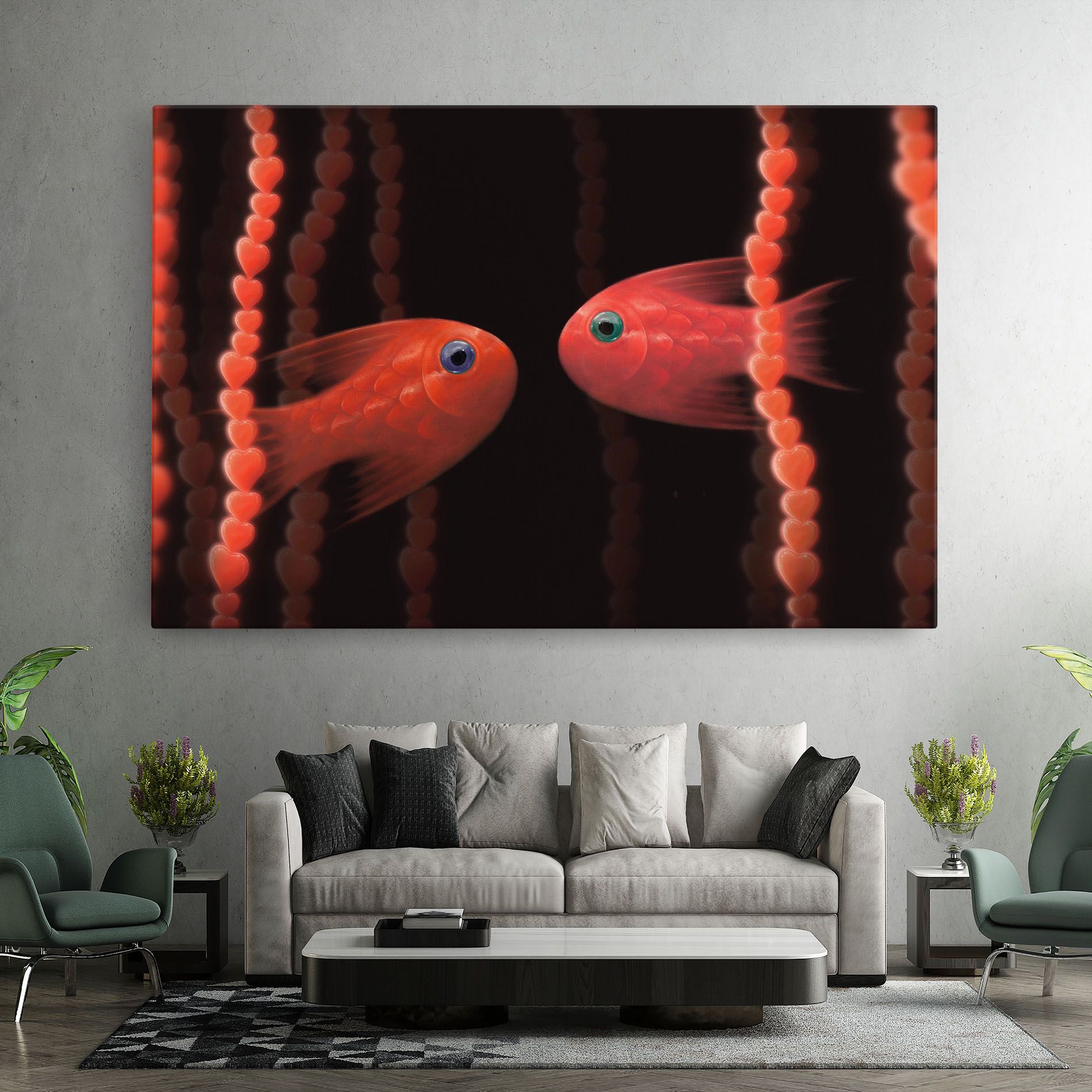 Orange Fish Heart mockup 7