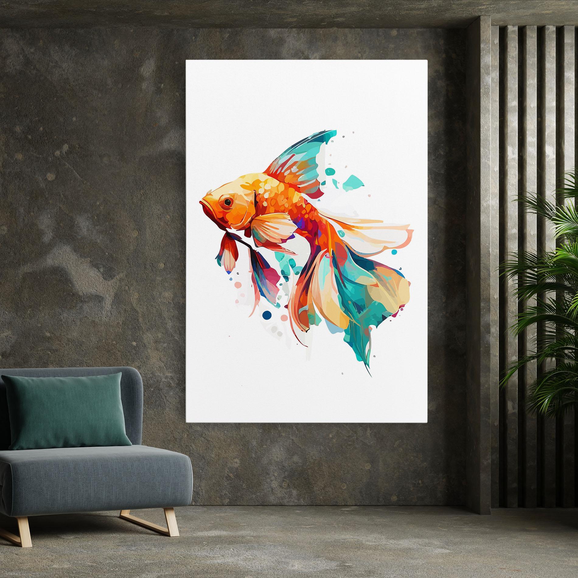 Tablou Canvas Blue Orange Fish mockup 7