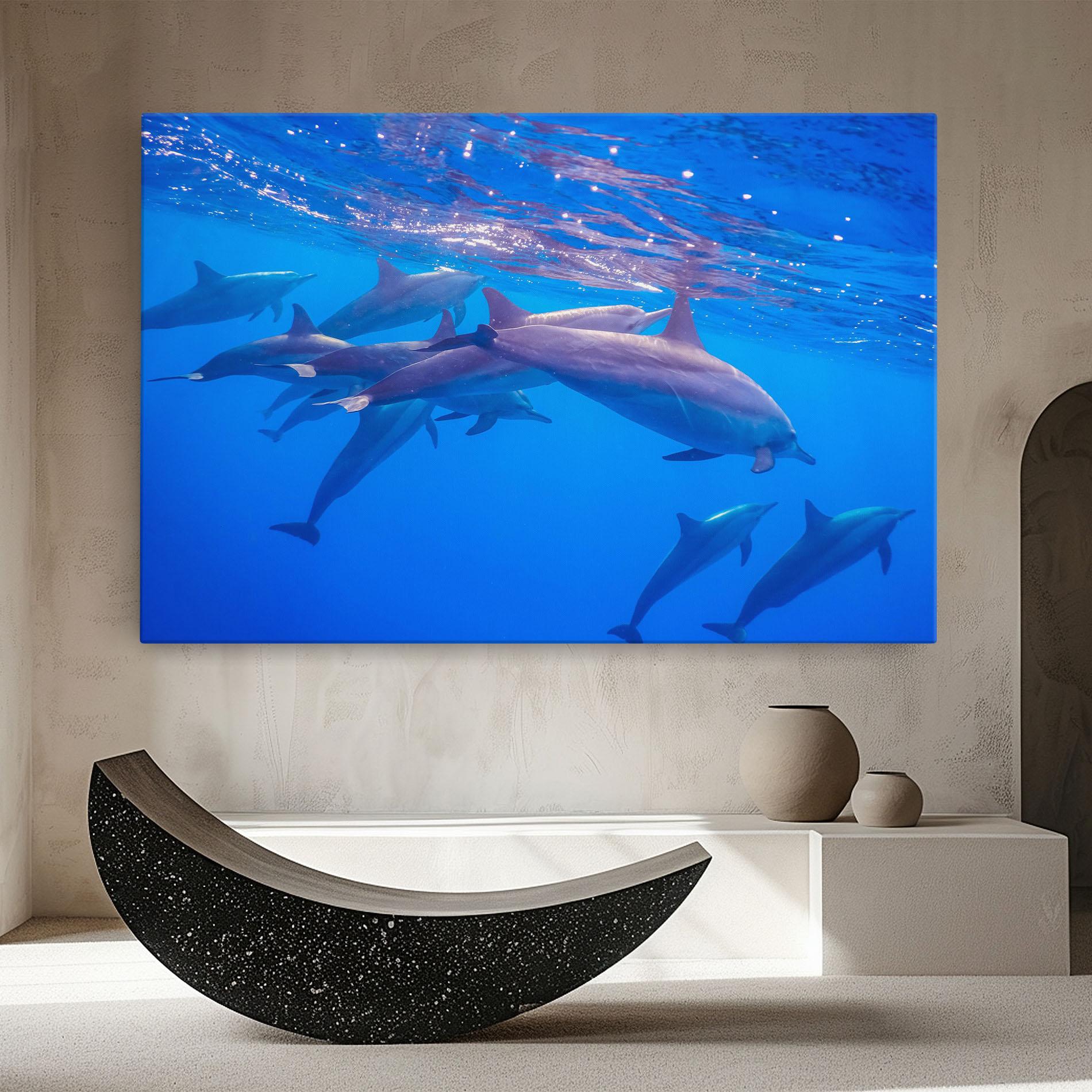 Tablou Canvas Dolphin Family mockup 8
