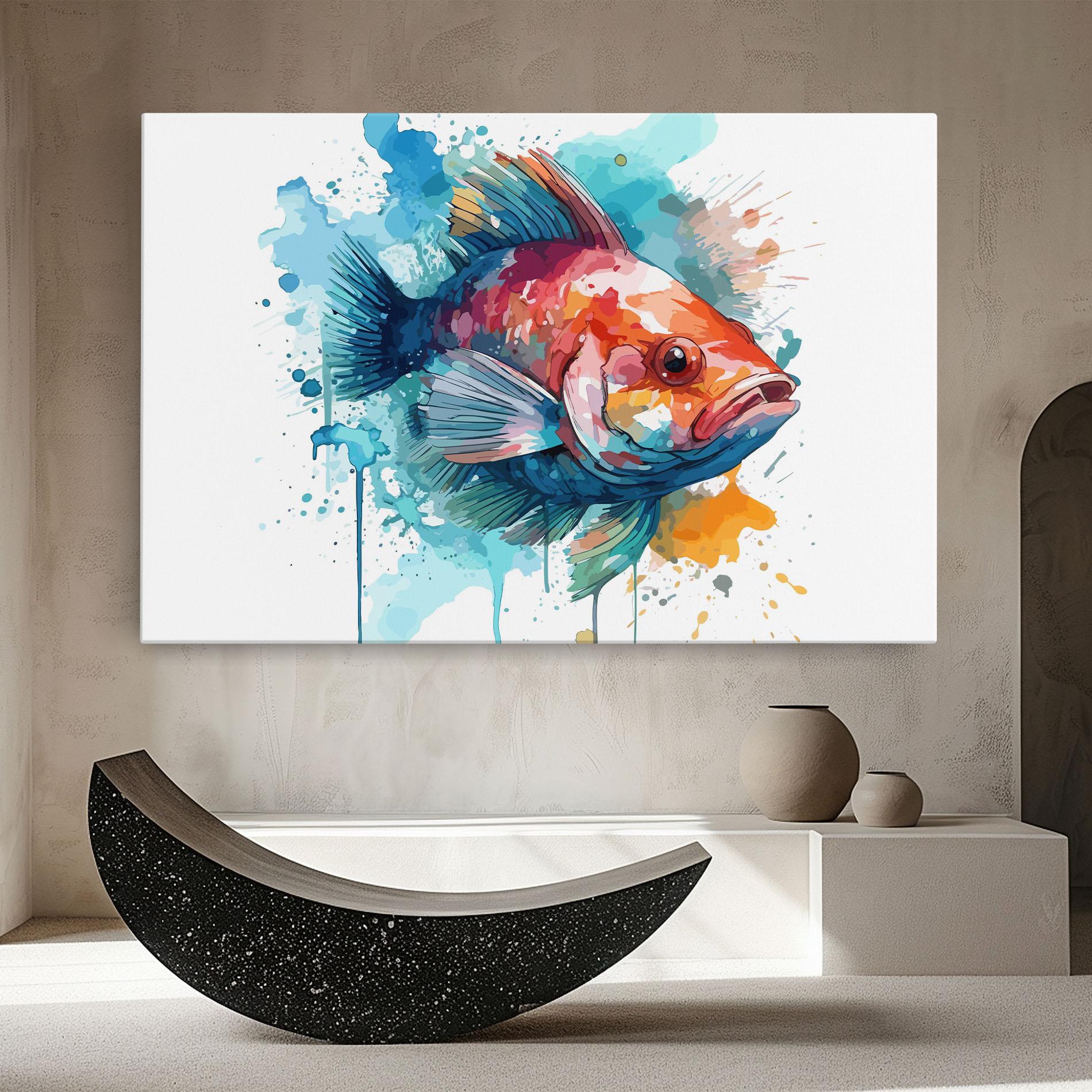 Tablou Canvas Watercolor Fish mockup 8