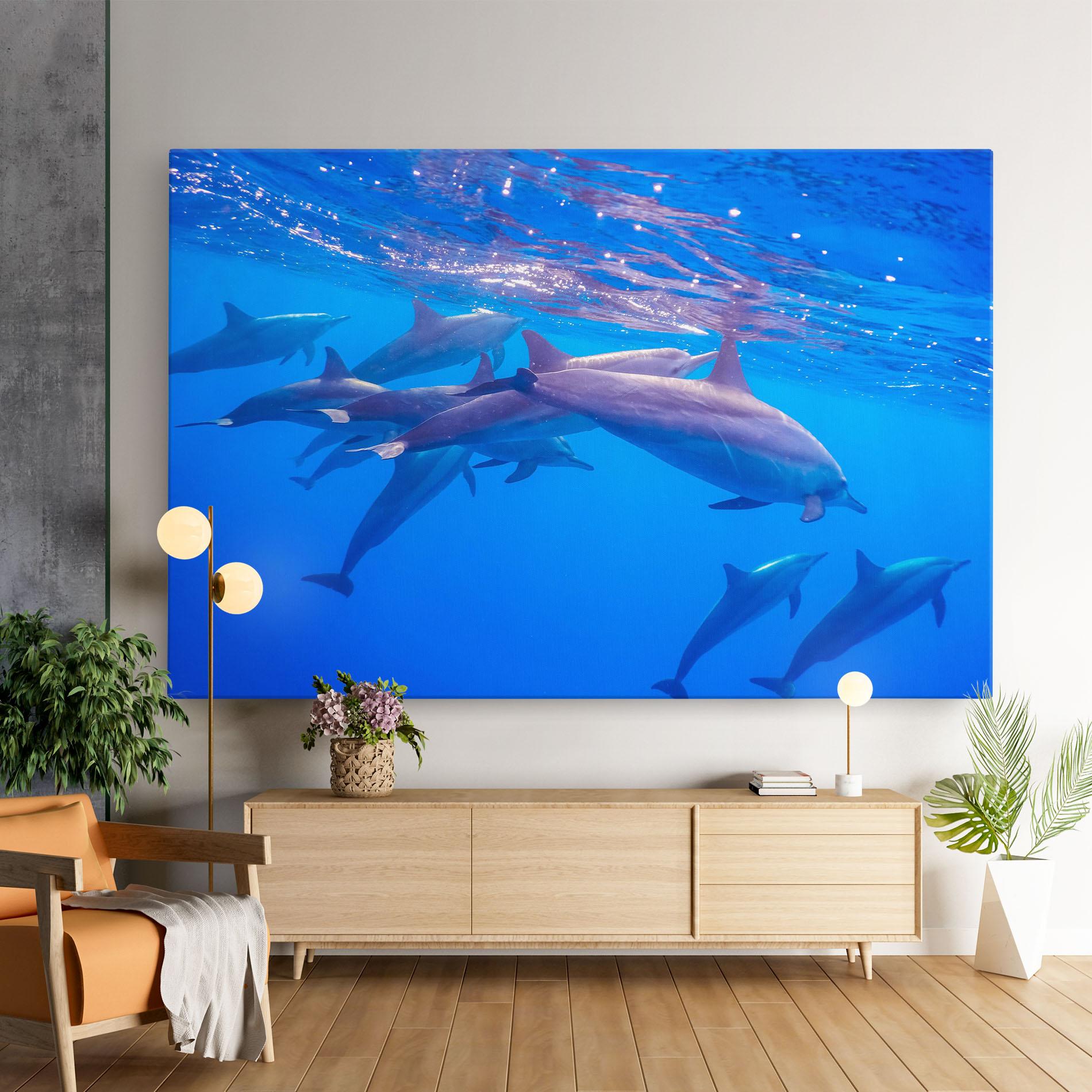 Tablou Canvas Dolphin Family mockup 9