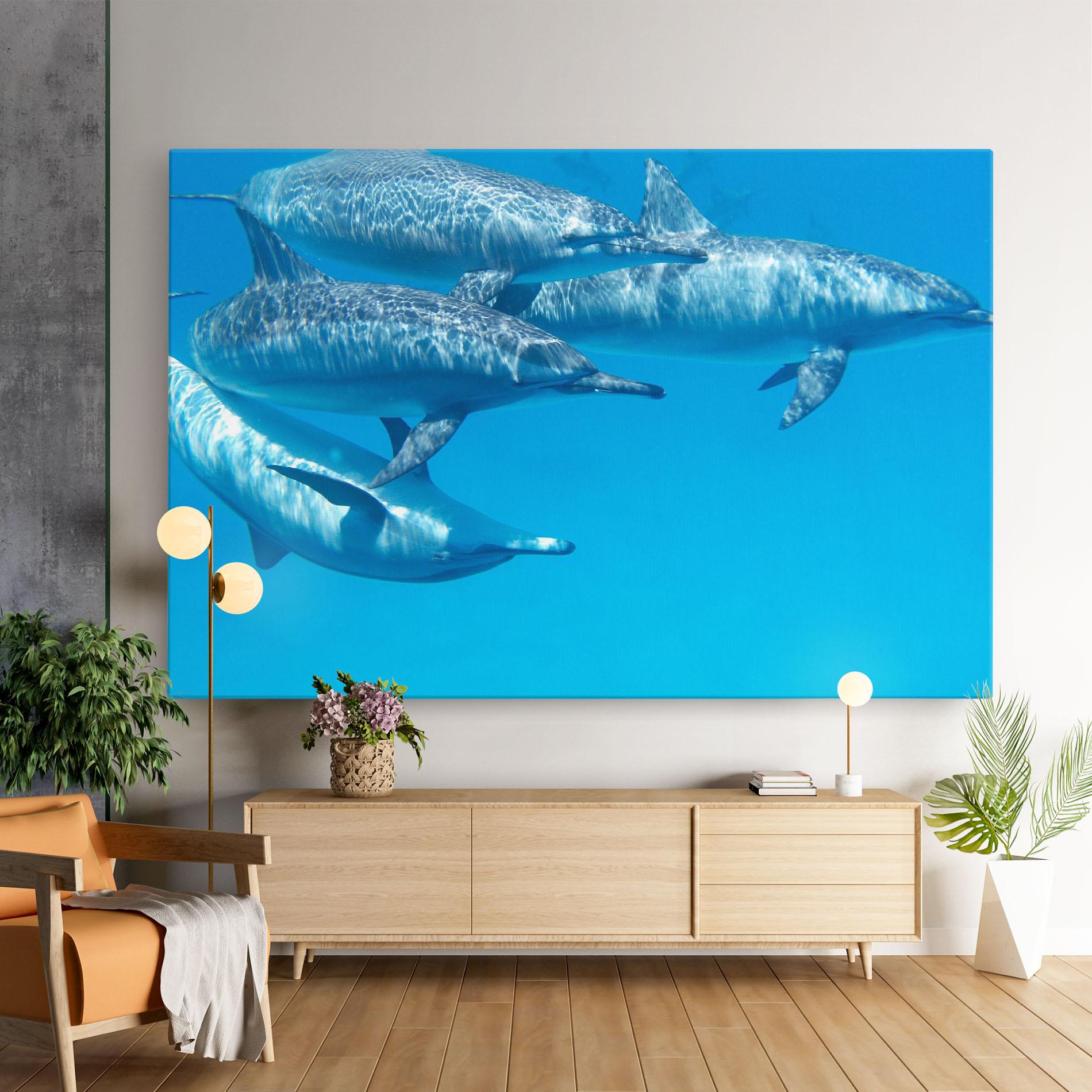 Tablou Canvas Family Of Dolphins mockup 9