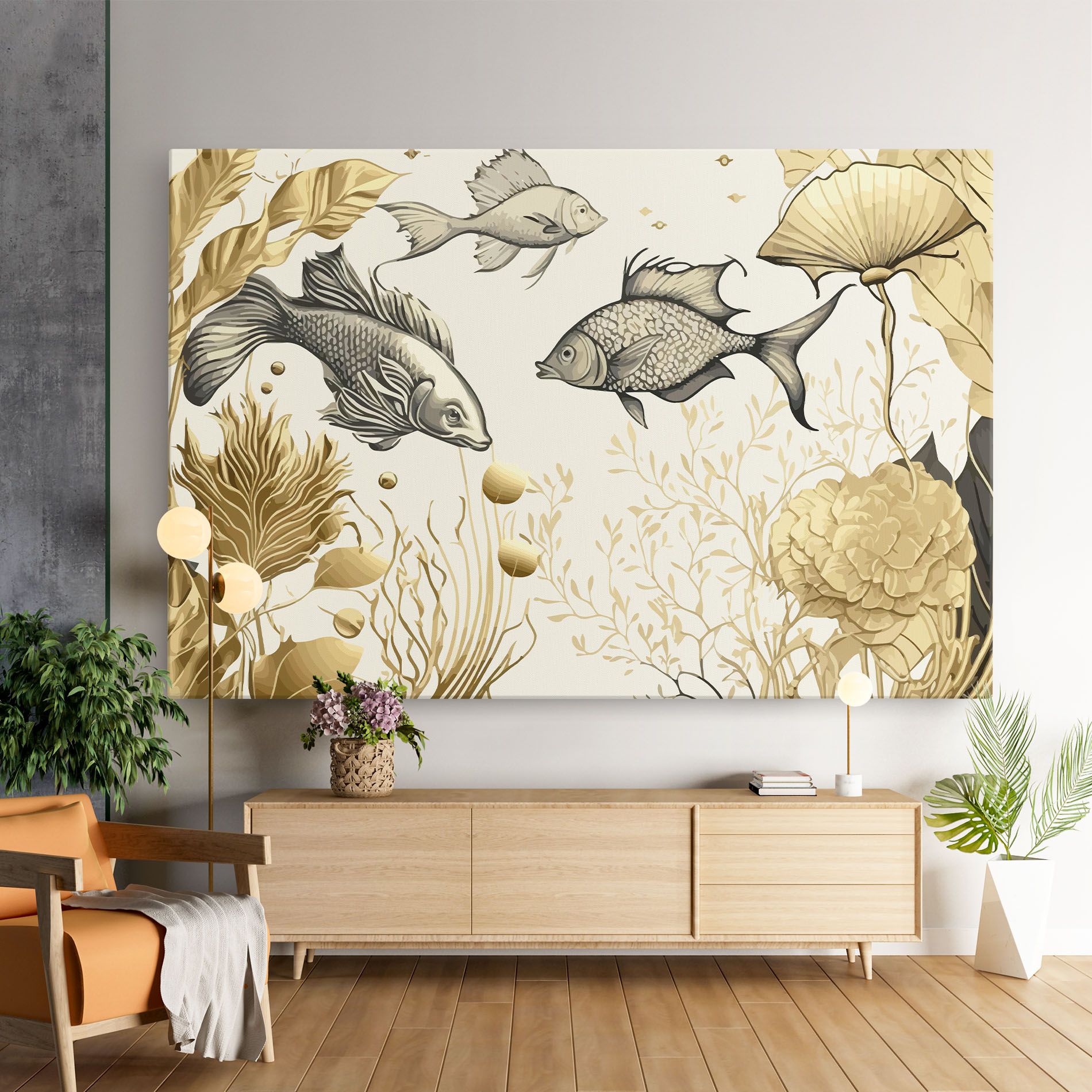 Grey Gold Fish mockup 9