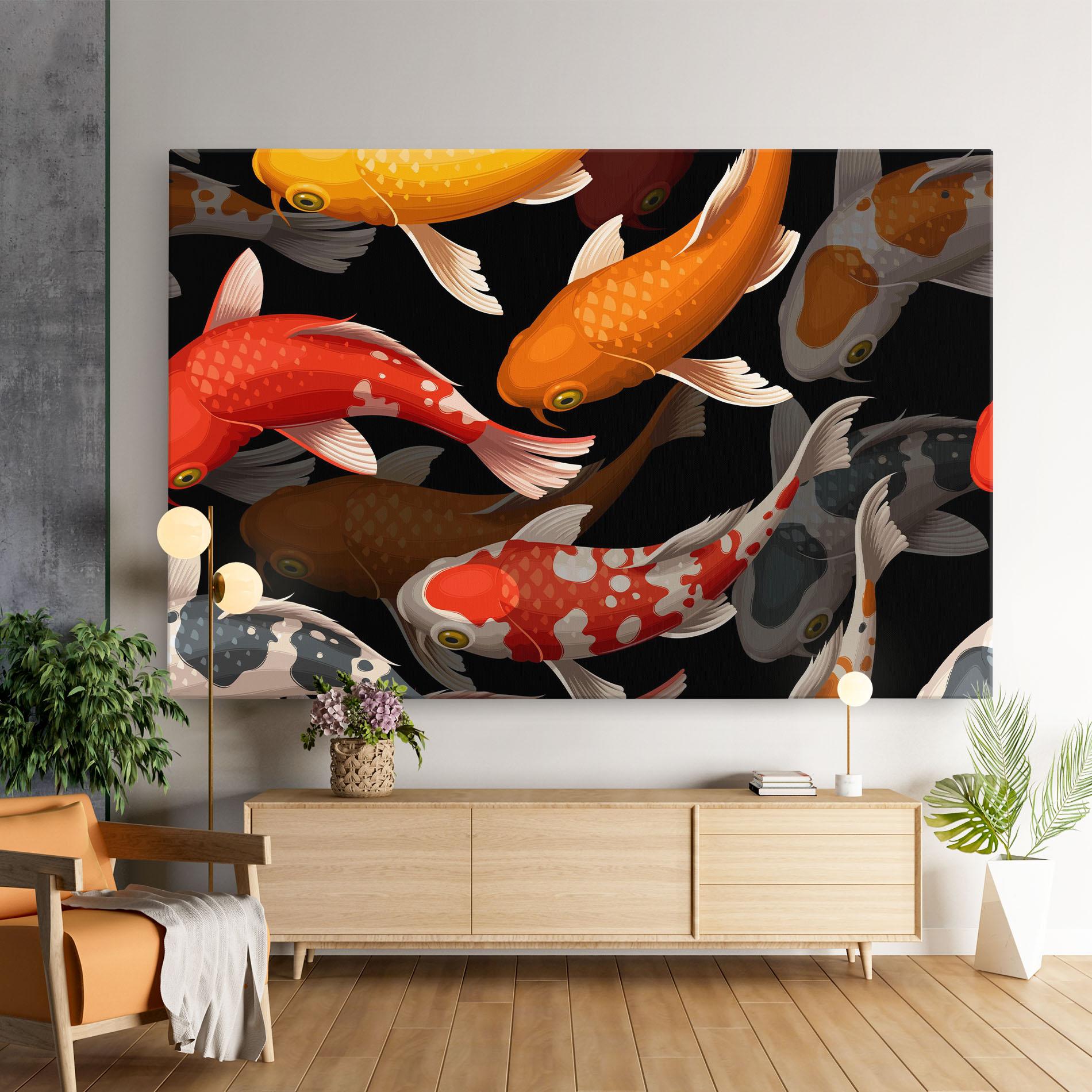 Tablou Canvas Seamless Koi Fish mockup 9