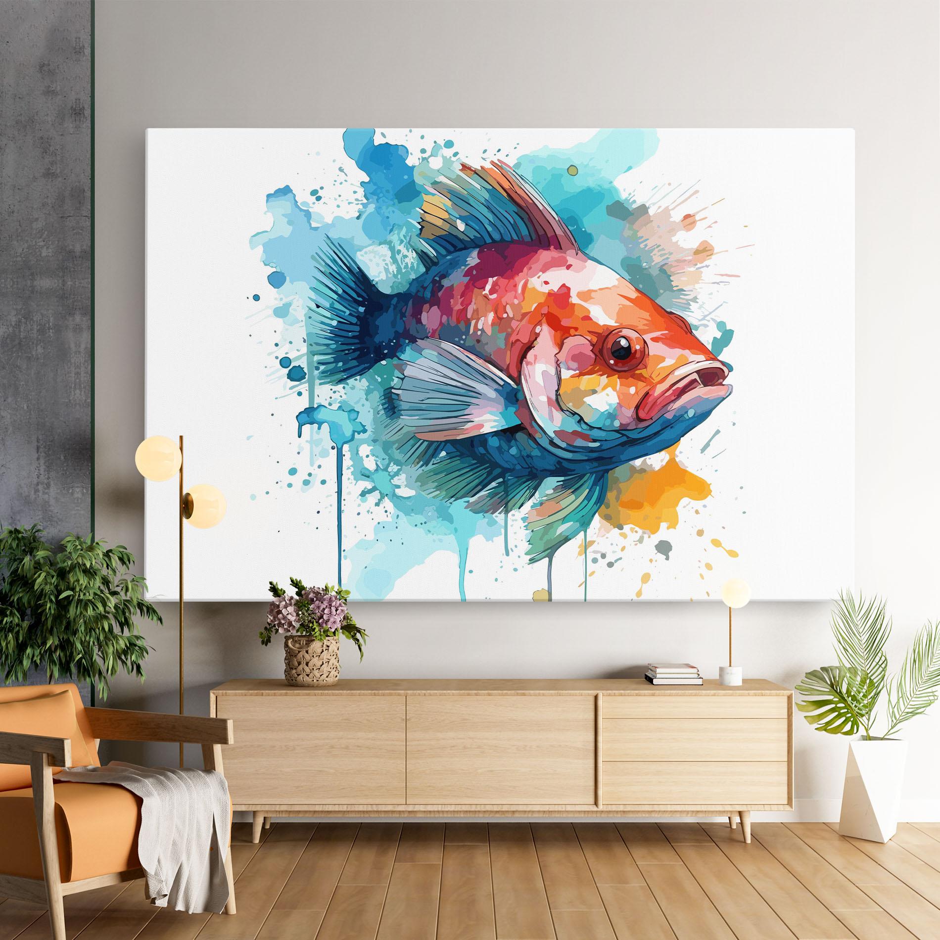 Tablou Canvas Watercolor Fish mockup 9