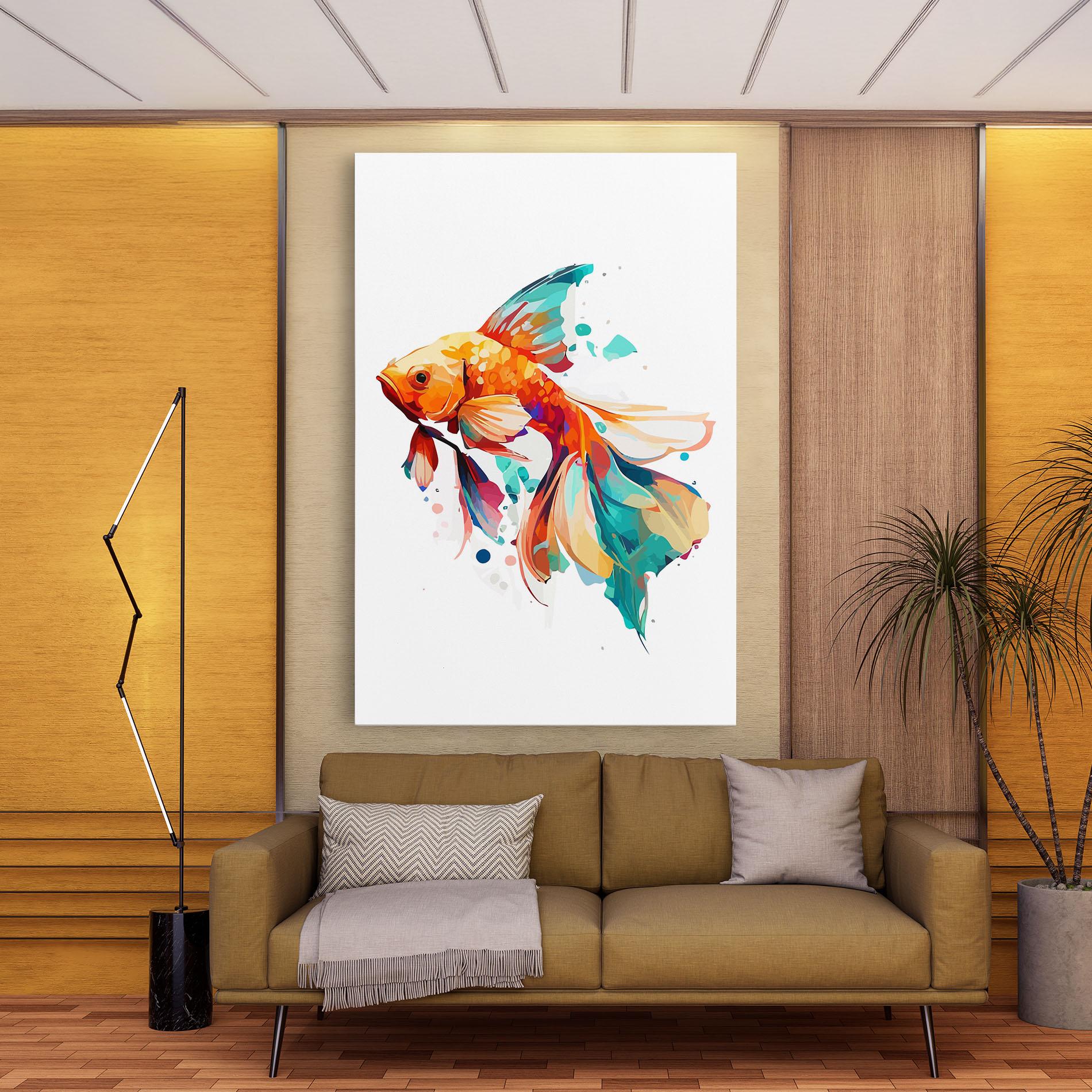 Tablou Canvas Blue Orange Fish mockup 9