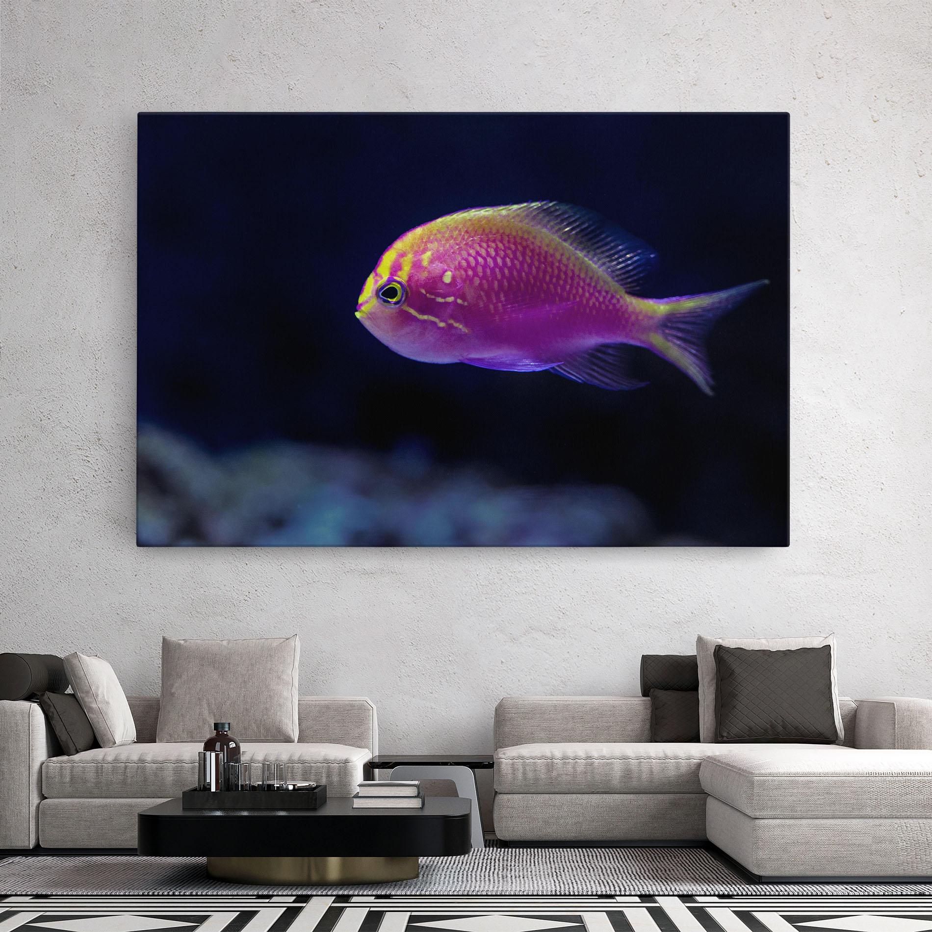 Tablou Canvas Angry Pink Fish mockup 2