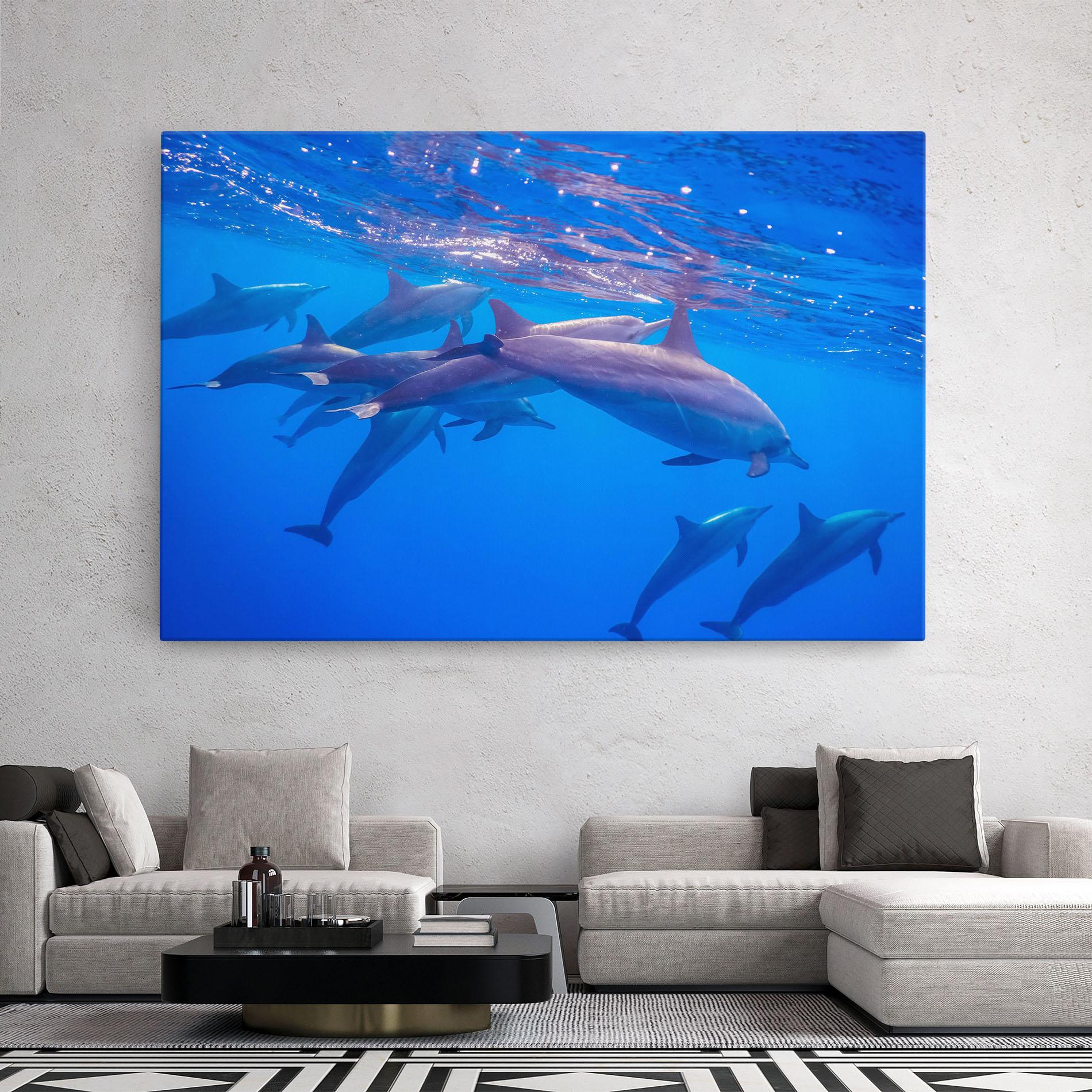 Tablou Canvas Dolphin Family mockup 2