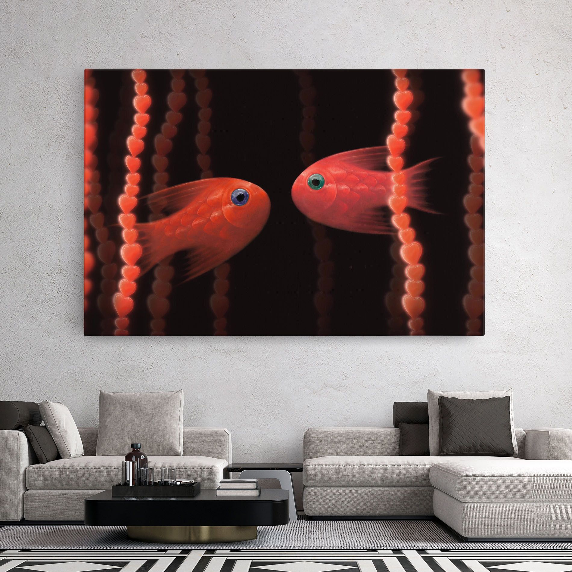 Orange Fish Heart mockup 2