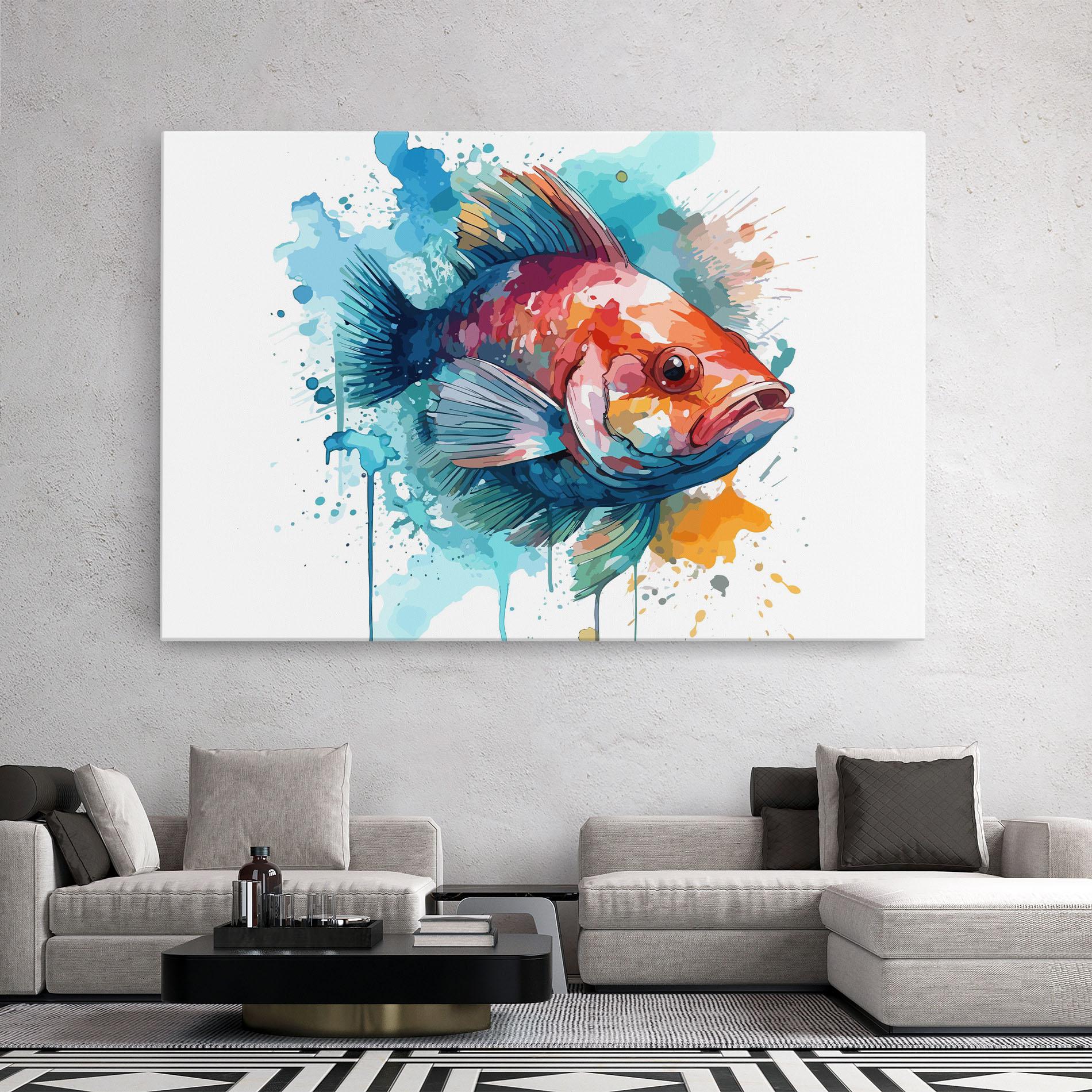Tablou Canvas Watercolor Fish mockup 2