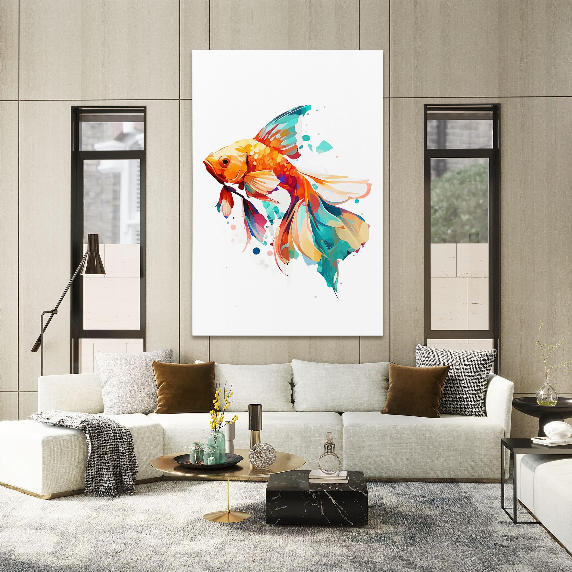 Tablou Canvas Blue Orange Fish mockup 2