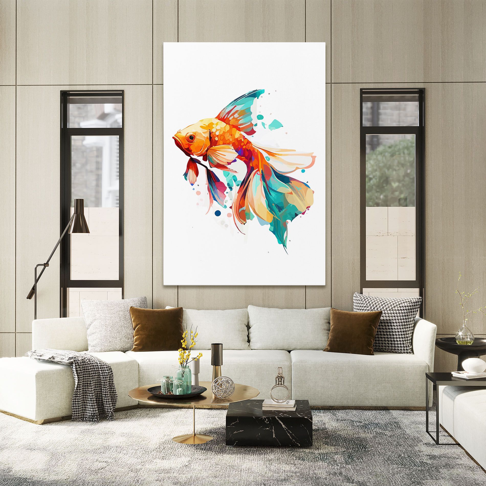 Blue Orange Fish mockup 2