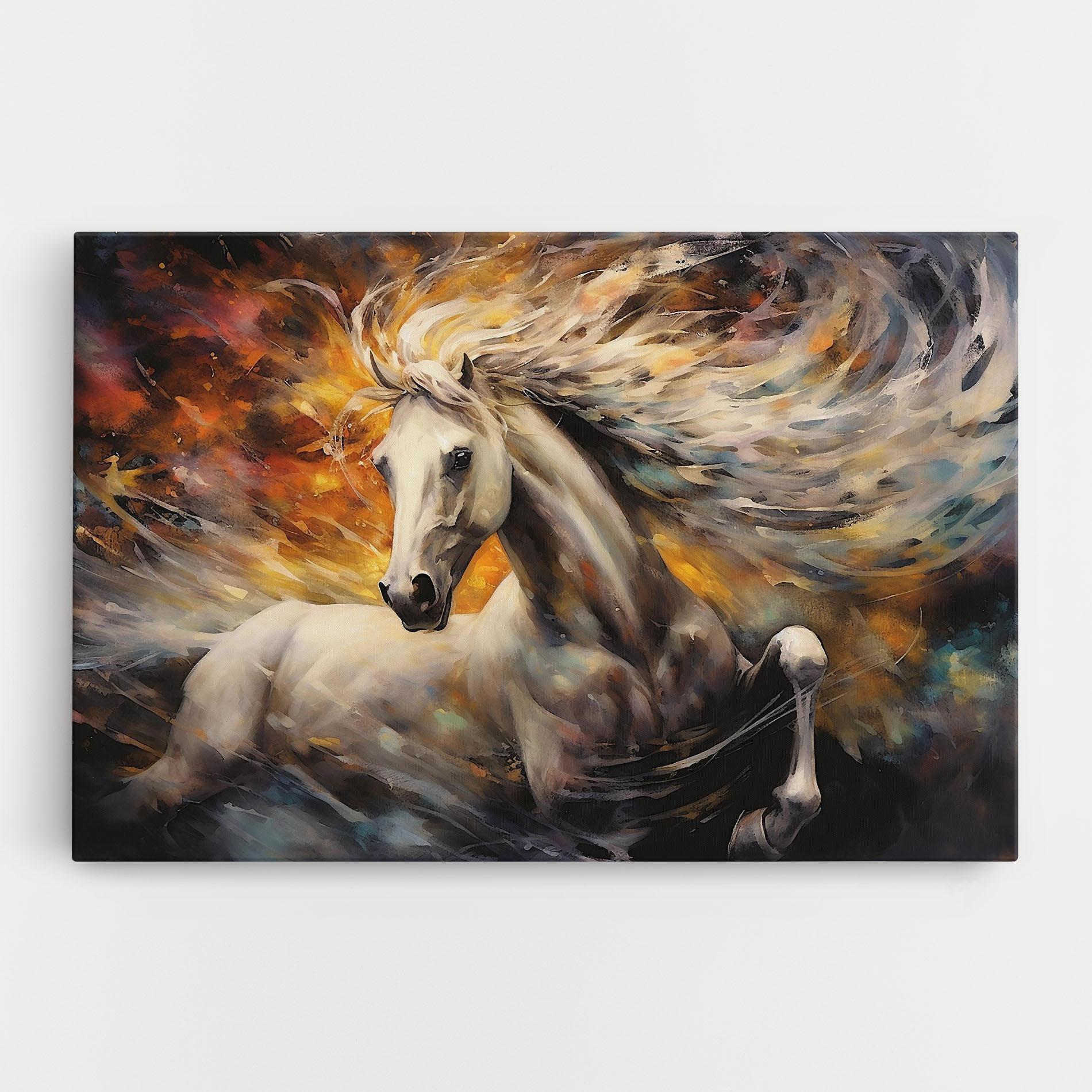 Tablou Canvas White Horse Painting mockup 0