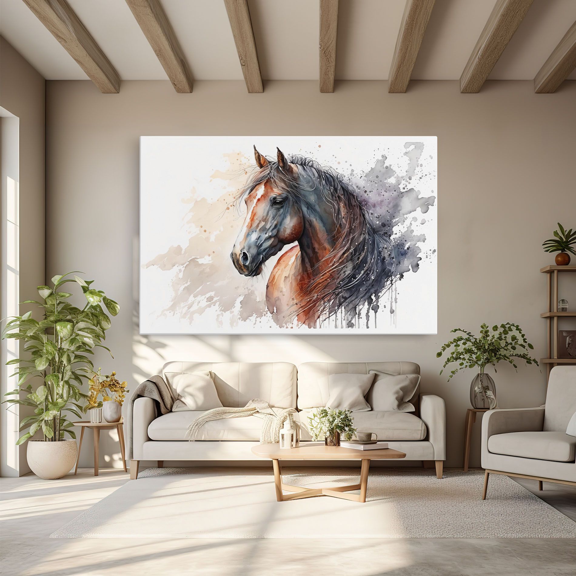 Black Brown Horse Painting mockup 6