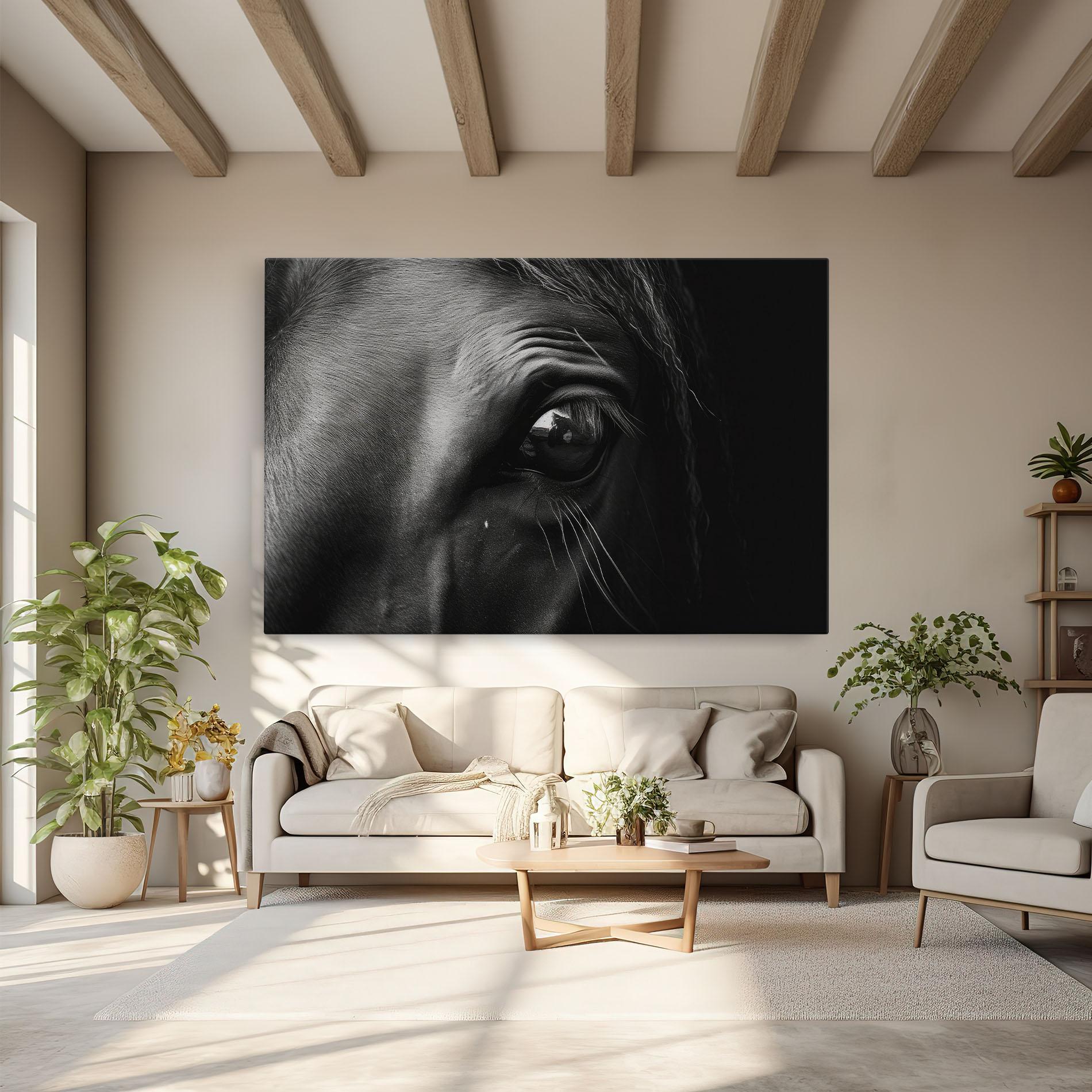 Tablou Canvas Black Horse Eye mockup 6