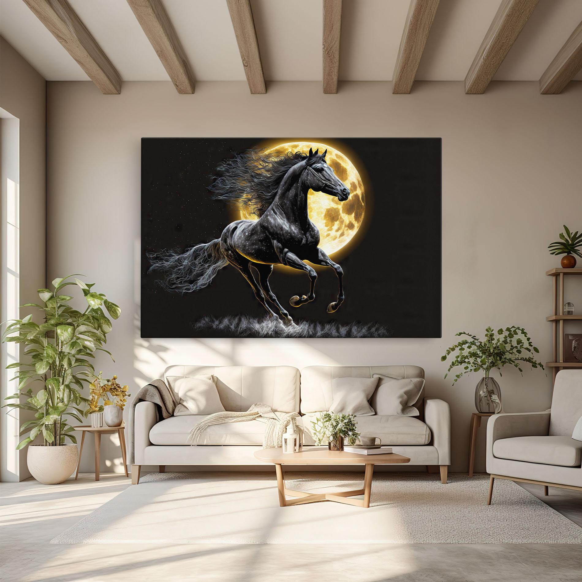Tablou Canvas Gold Moon Horse mockup 6