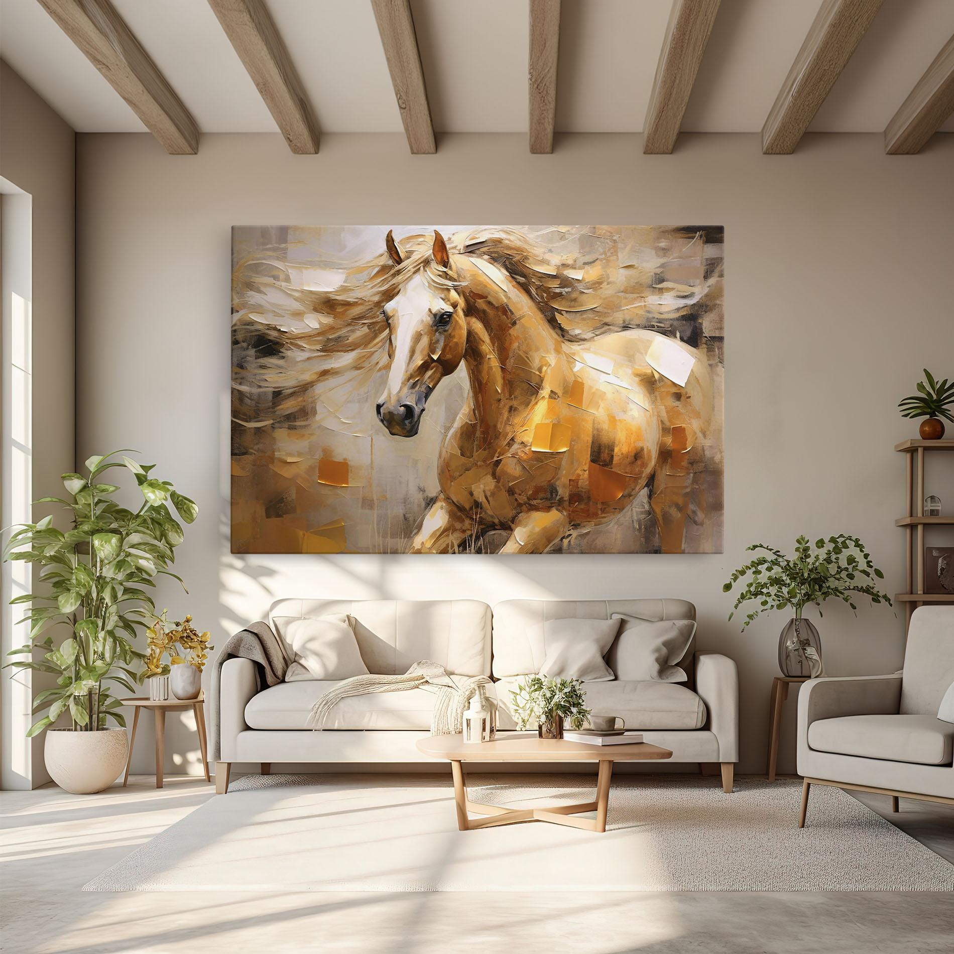 Tablou Canvas Light Brown Horse mockup 6