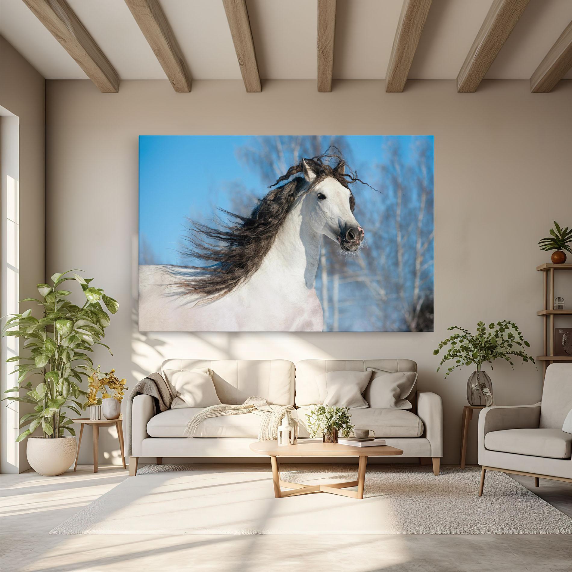 Tablou Canvas Wild Black Hair Horse mockup 6