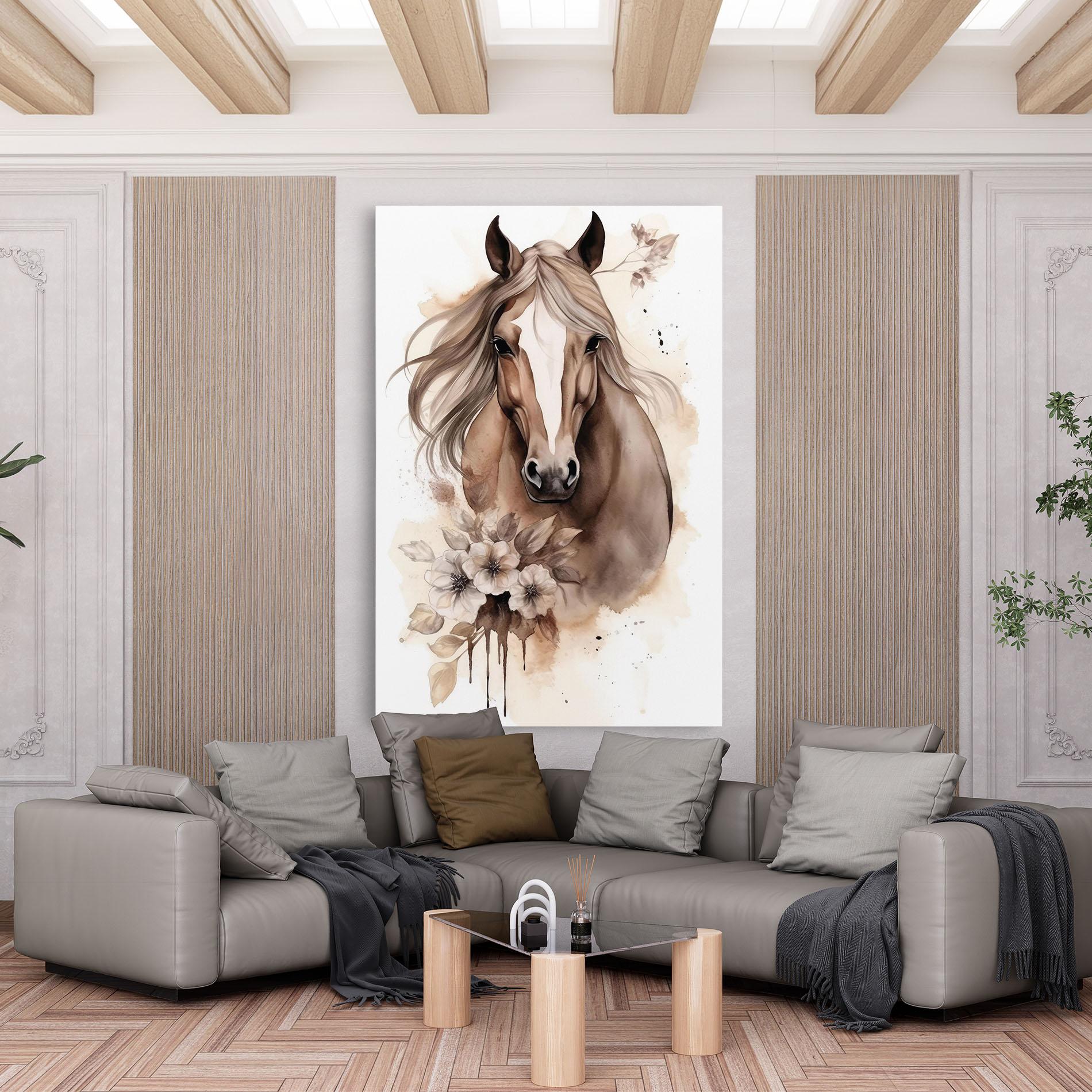 Tablou Canvas Flower Brown Horse mockup 6