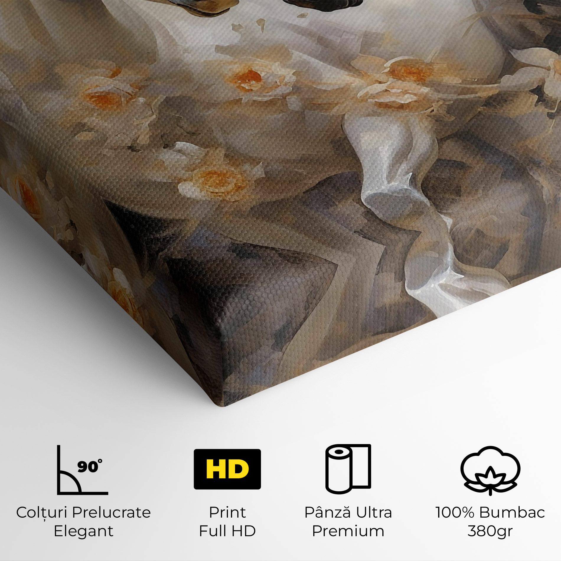 Tablou Canvas Black And White Horses mockup 4