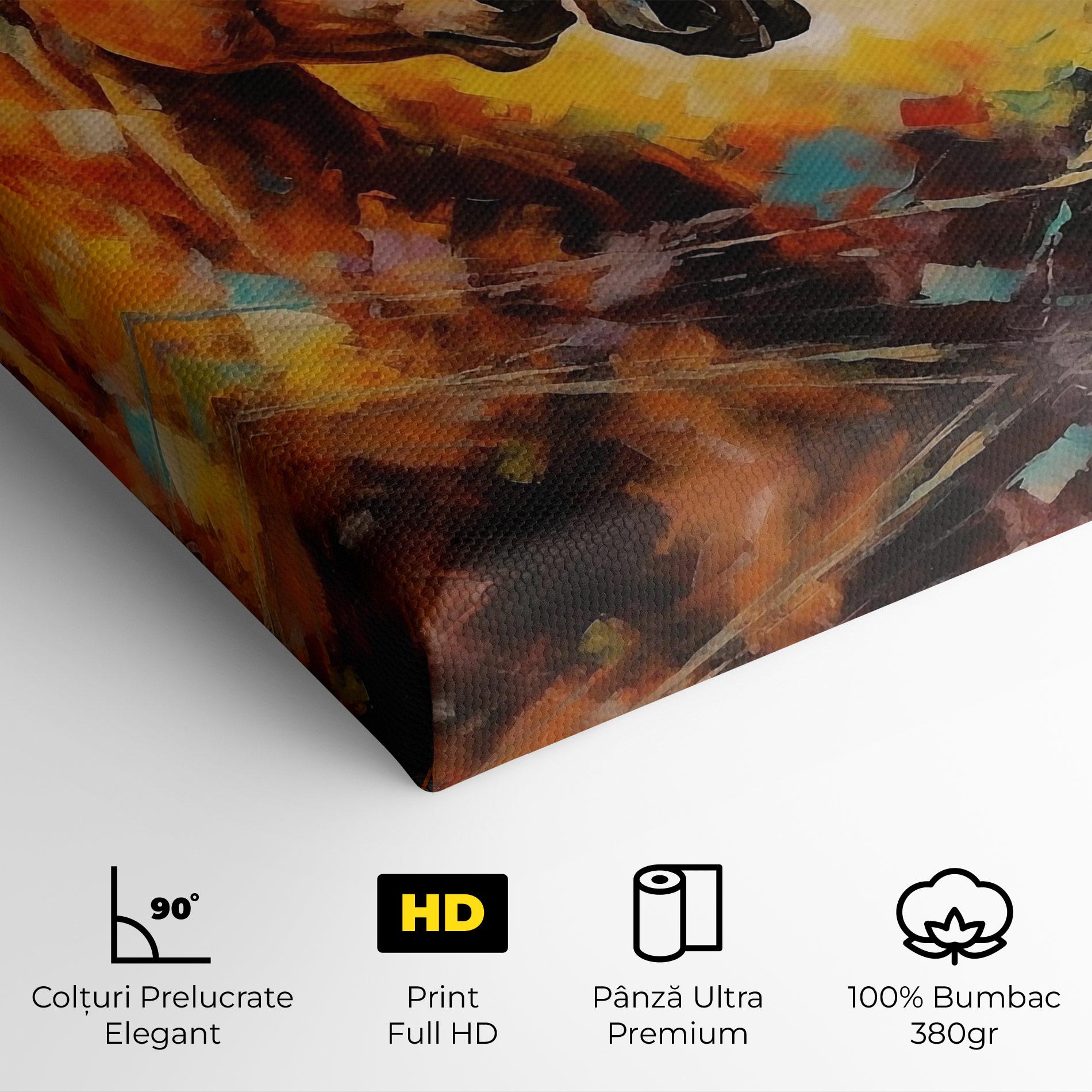 Tablou Canvas Brown Black Horses mockup 4