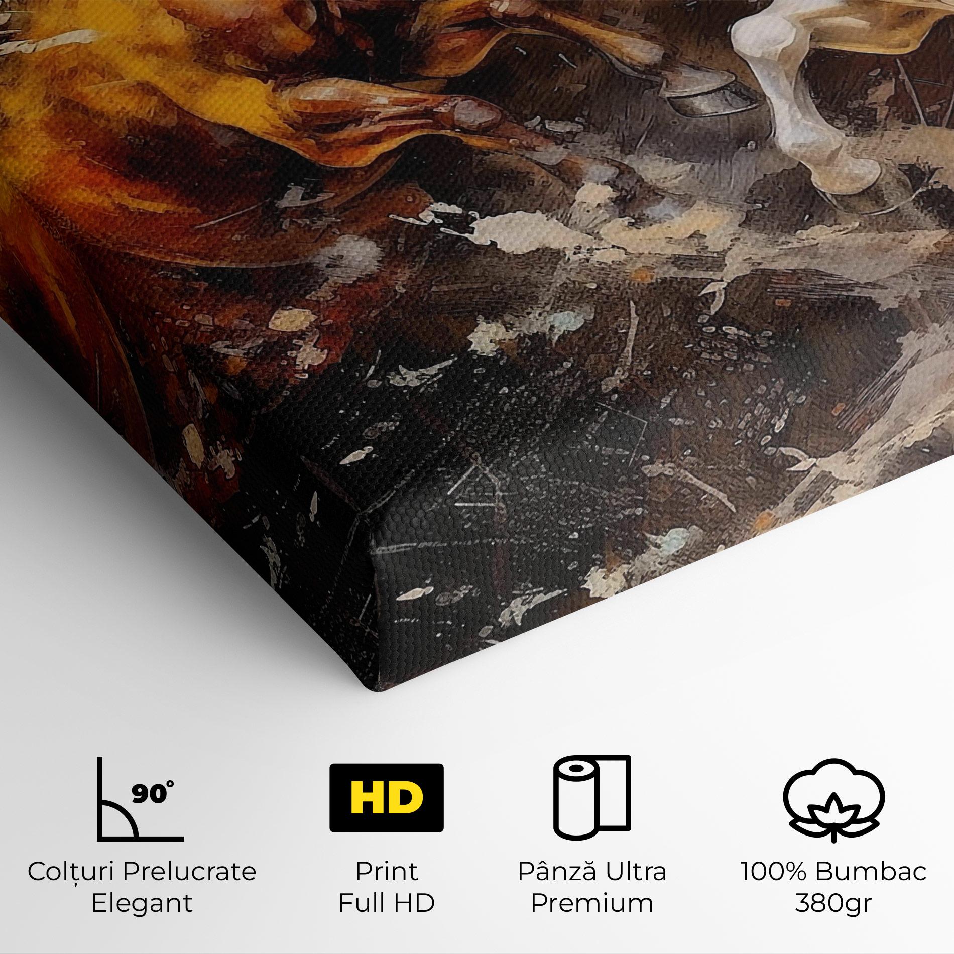 Tablou Canvas Brown White Horses mockup 4