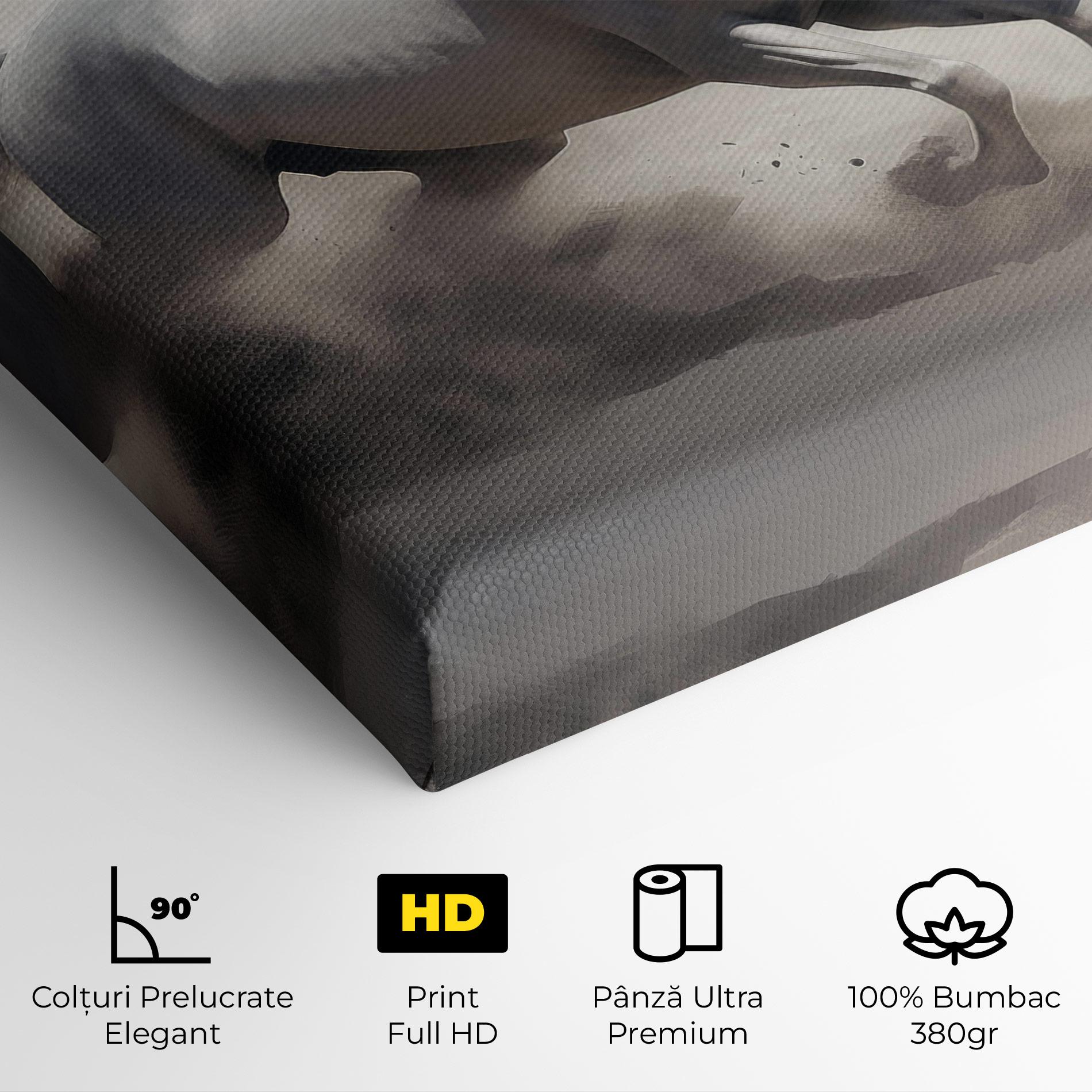 Tablou Canvas Light Grey Horse Galloping mockup 4