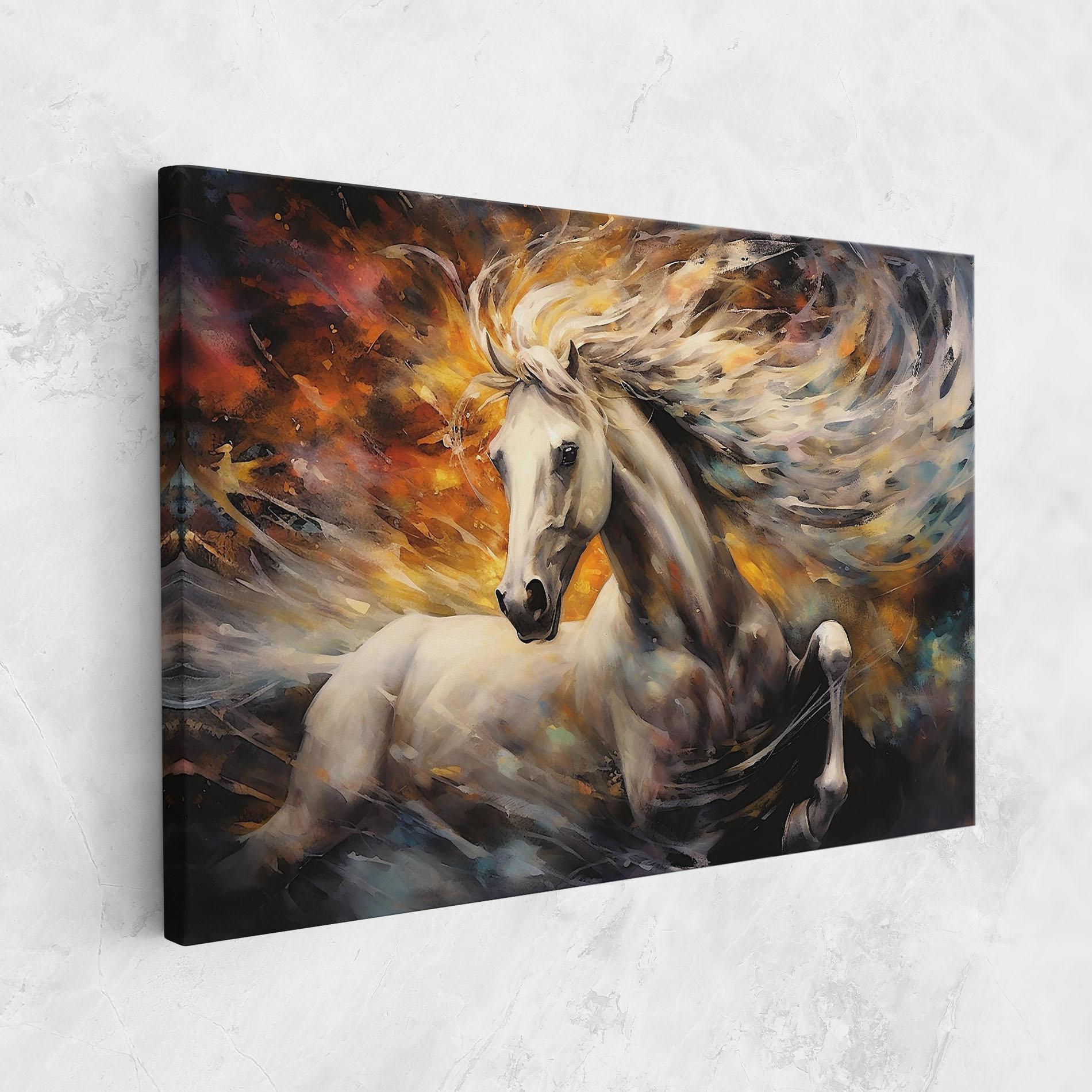 Tablou Canvas White Horse Painting mockup 1