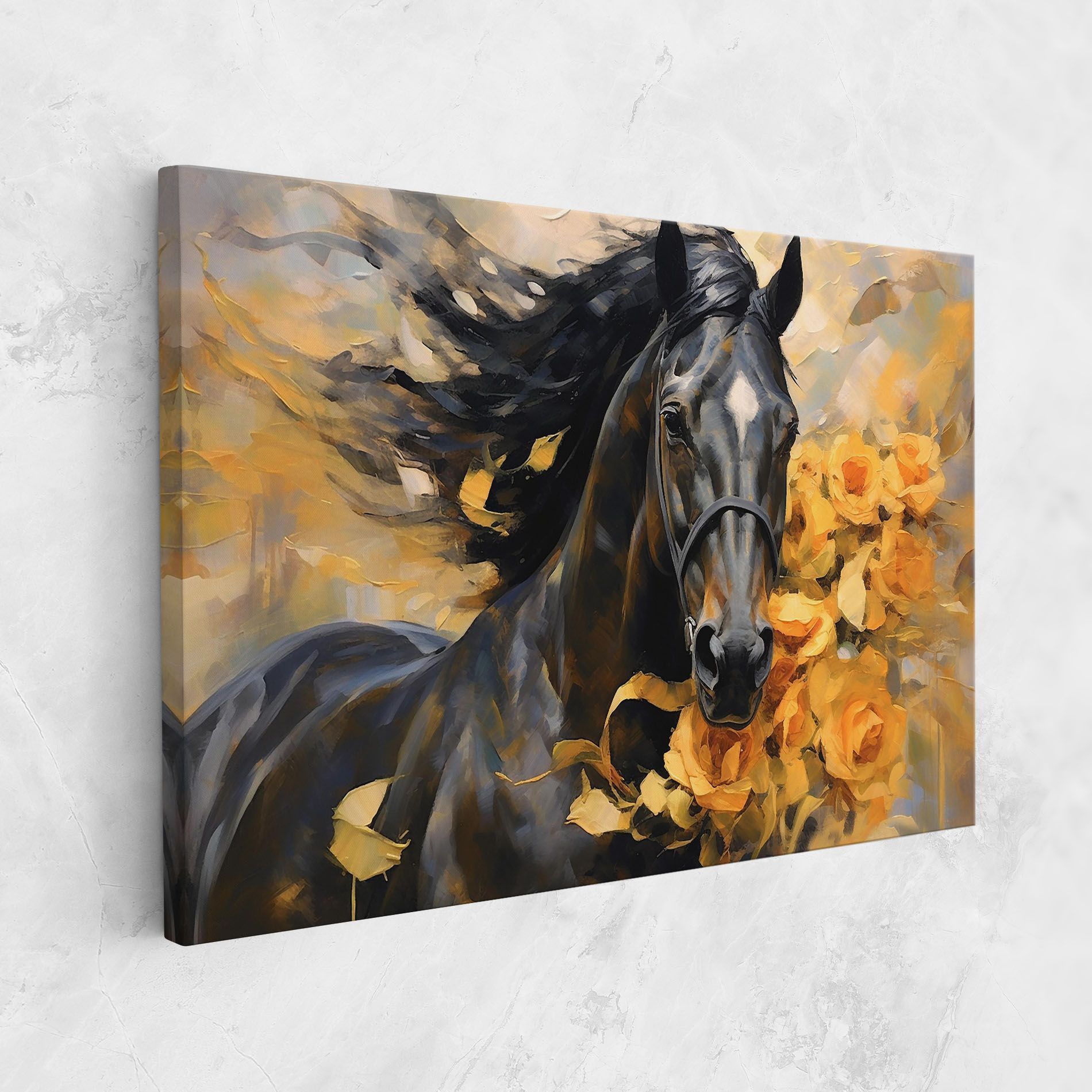 Yellow Roses Horse mockup 1