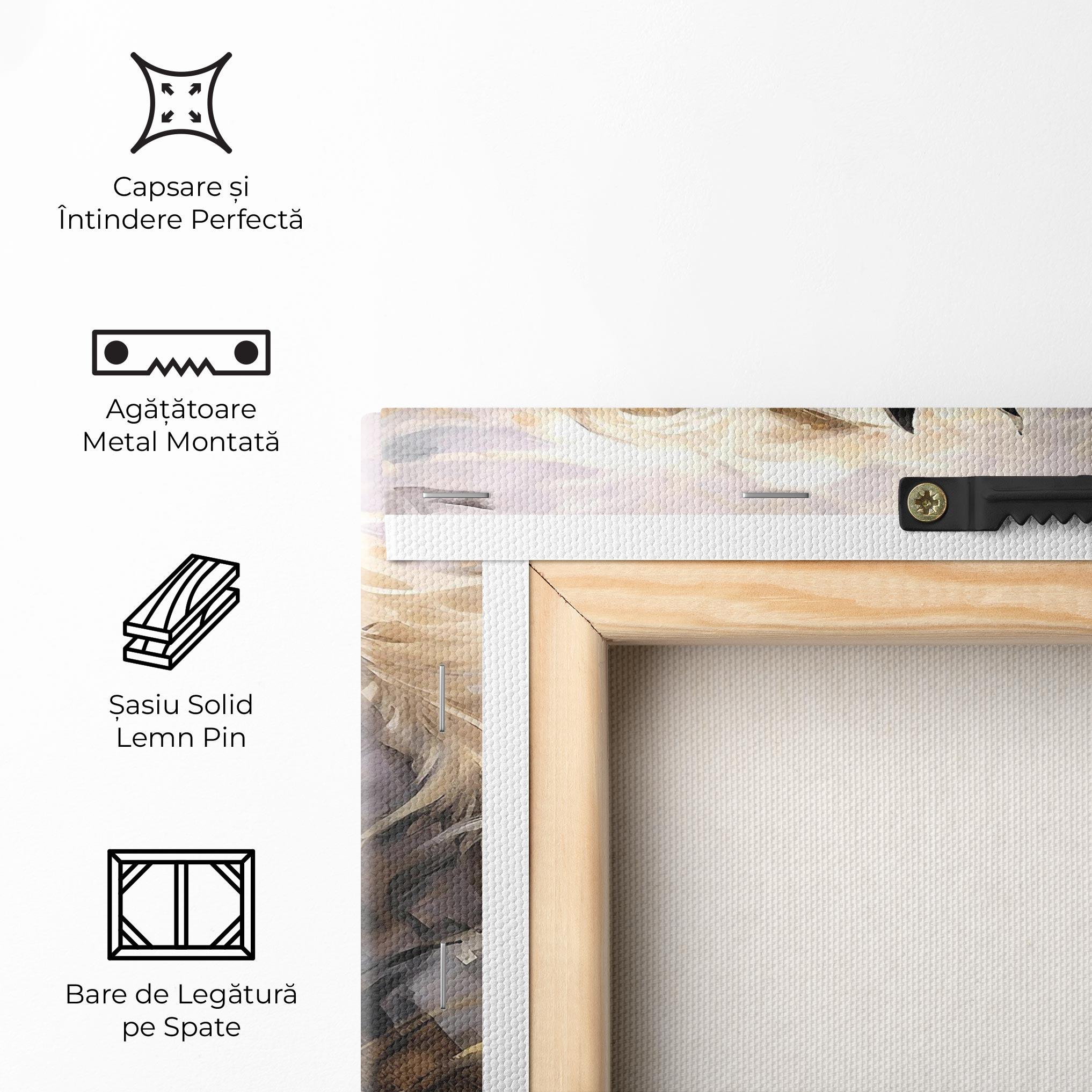 Tablou Canvas Black And White Horses mockup 5