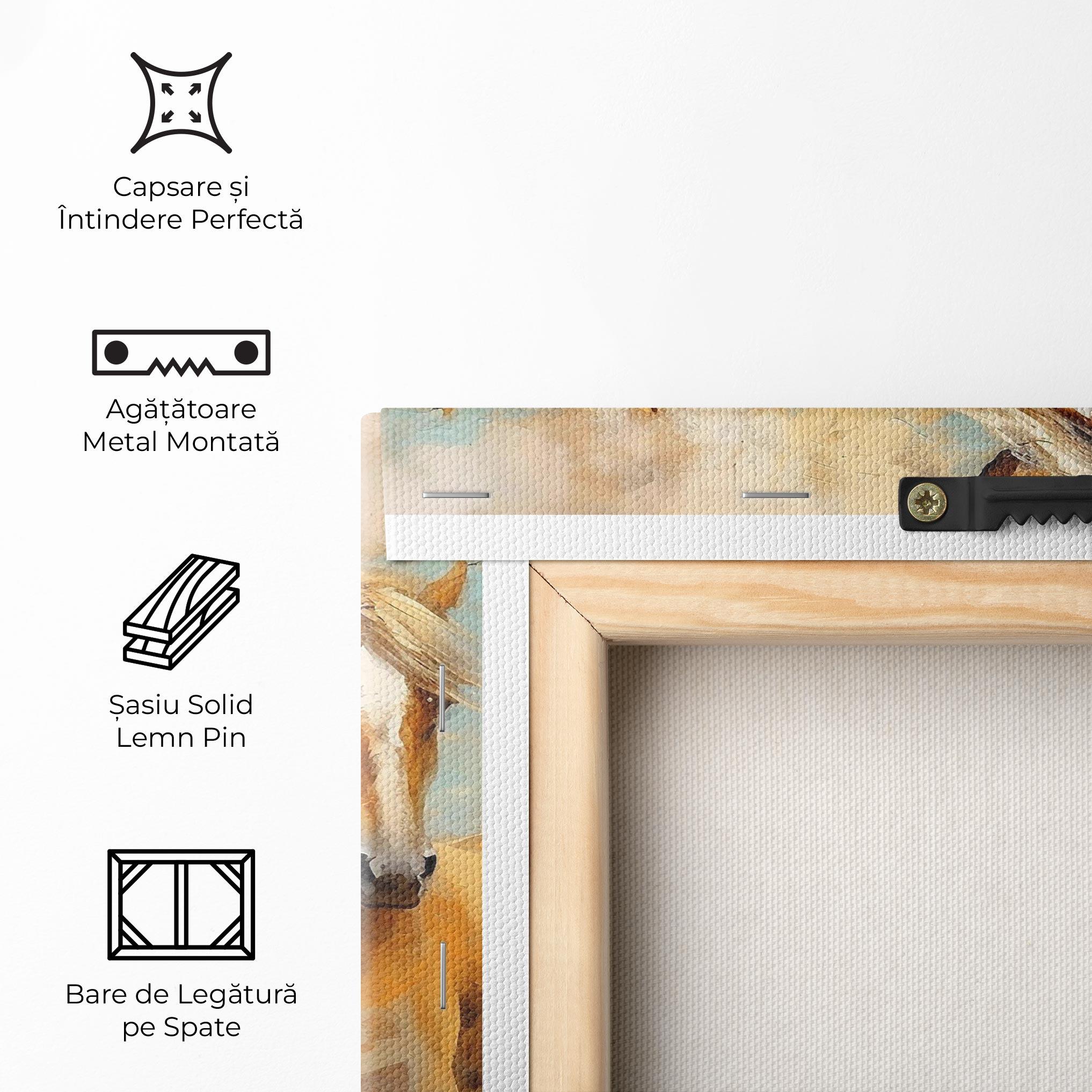 Tablou Canvas Brown Horses Staying mockup 5