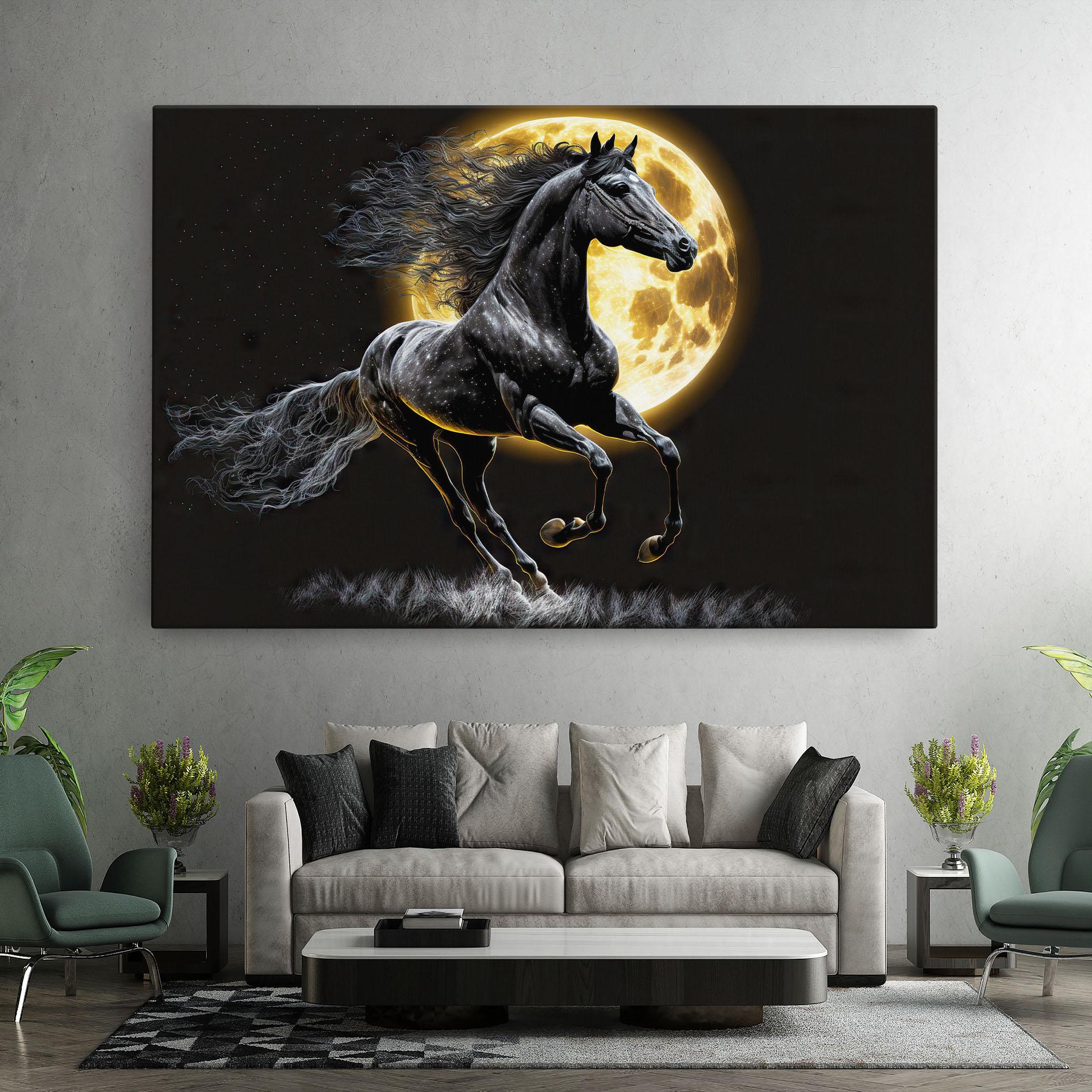 Tablou Canvas Gold Moon Horse mockup 7
