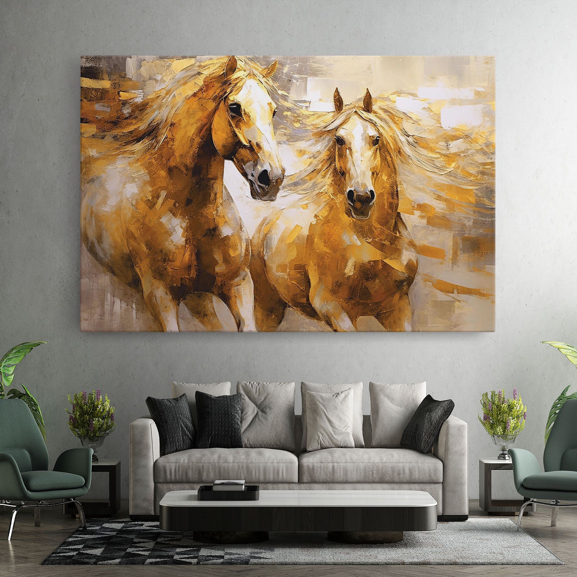 Golden Brown Horses mockup 7