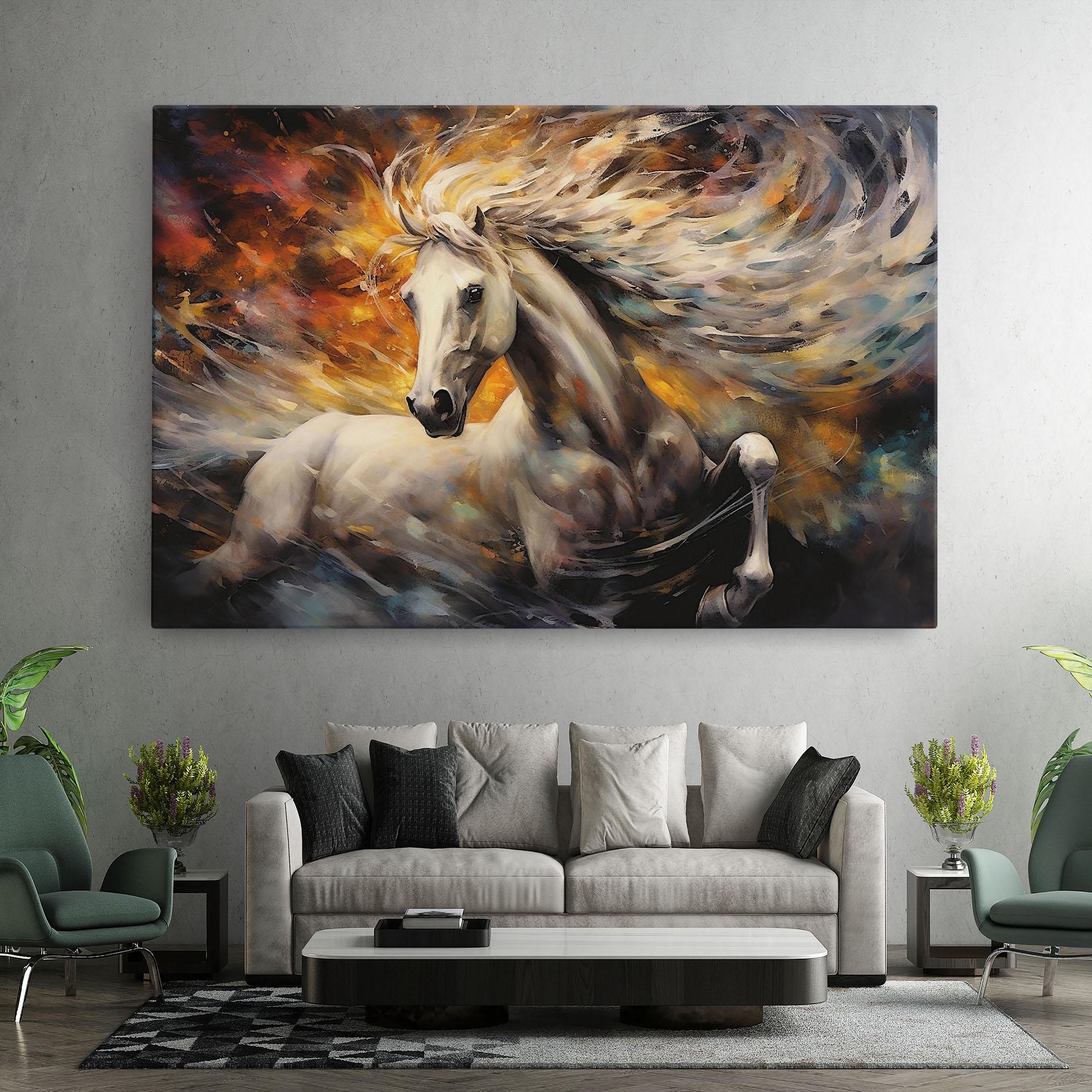 Tablou Canvas White Horse Painting mockup 7