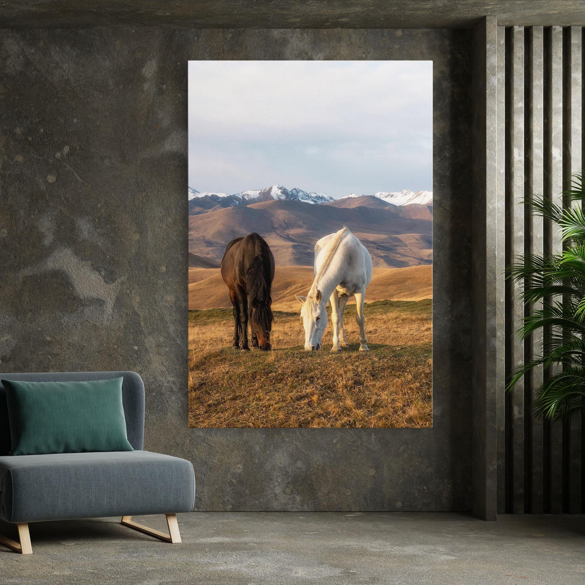 Tablou Canvas Mountain Horses mockup 7
