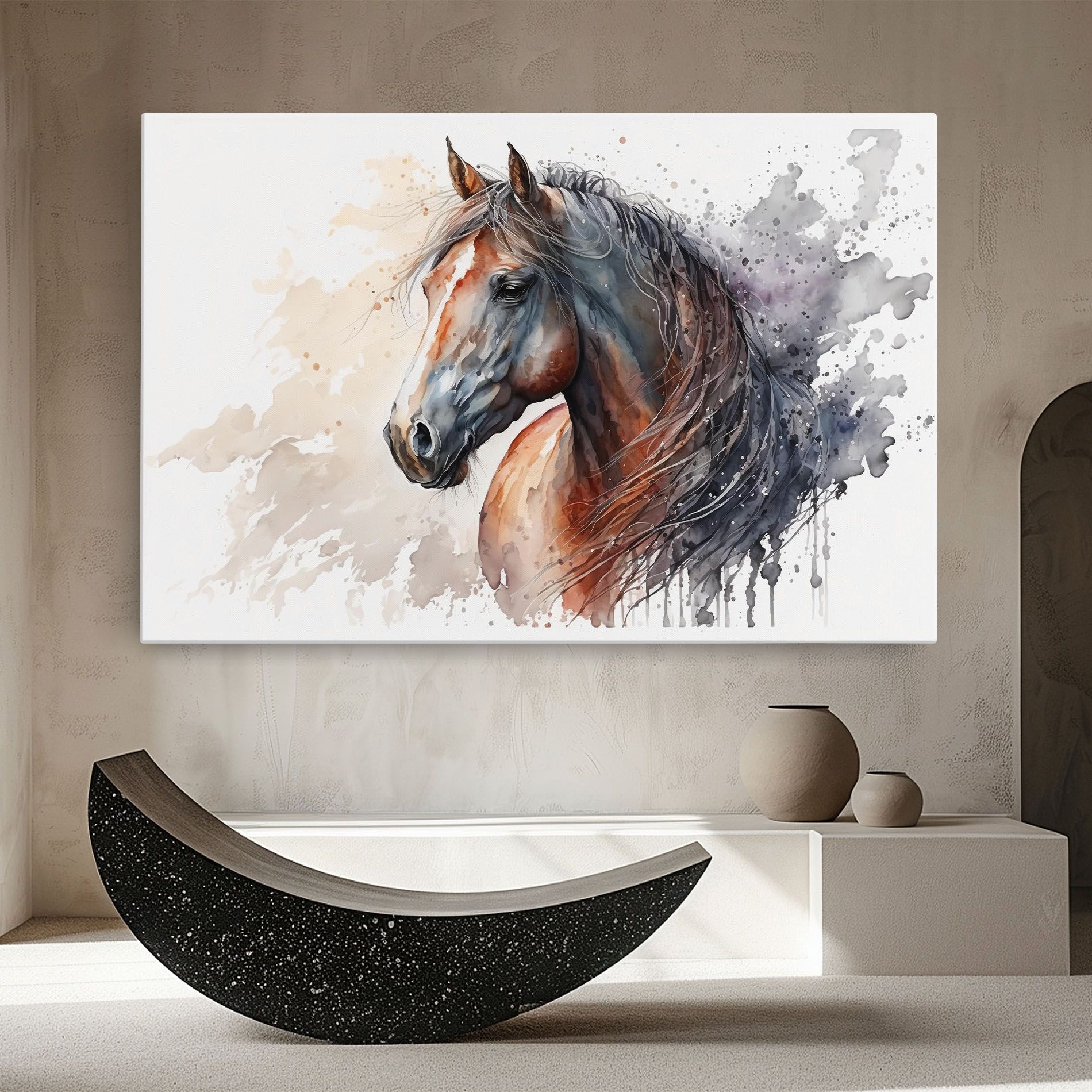 Black Brown Horse Painting mockup 8