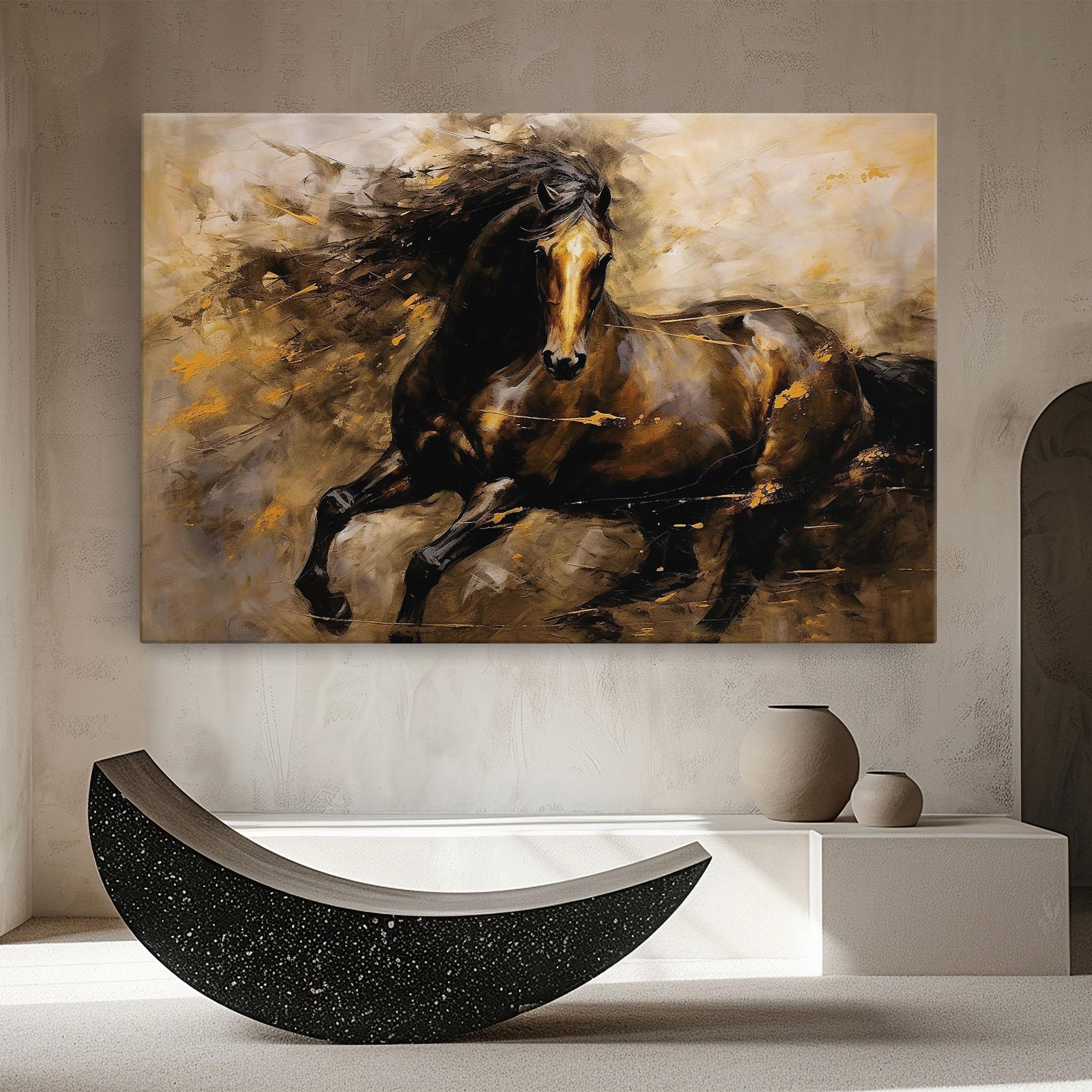 Tablou Canvas Gold Brown Horse mockup 8