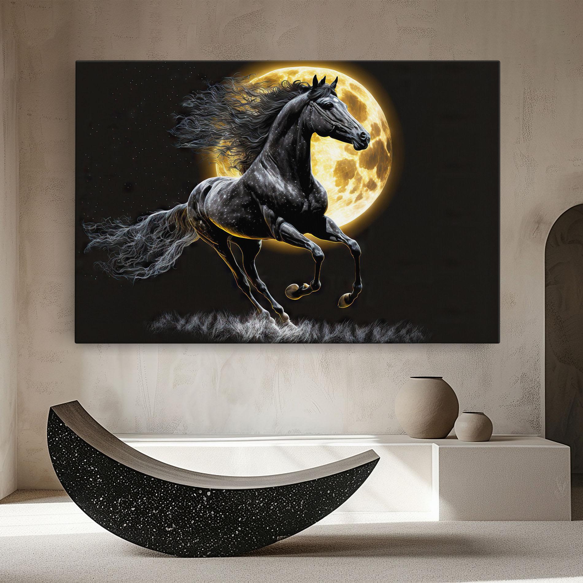 Tablou Canvas Gold Moon Horse mockup 8