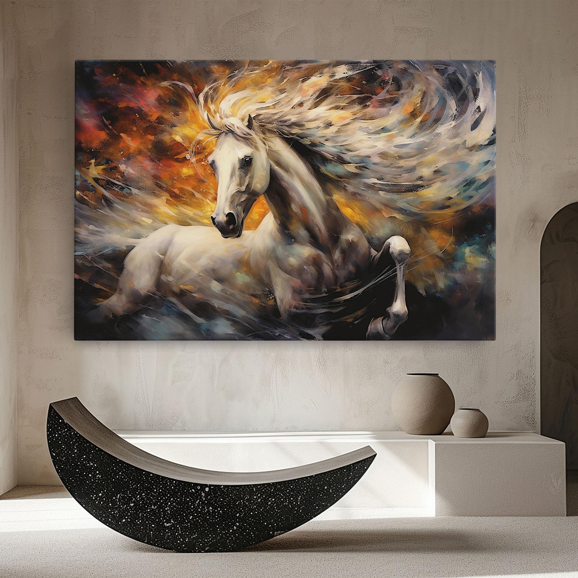Tablou Canvas White Horse Painting mockup 8