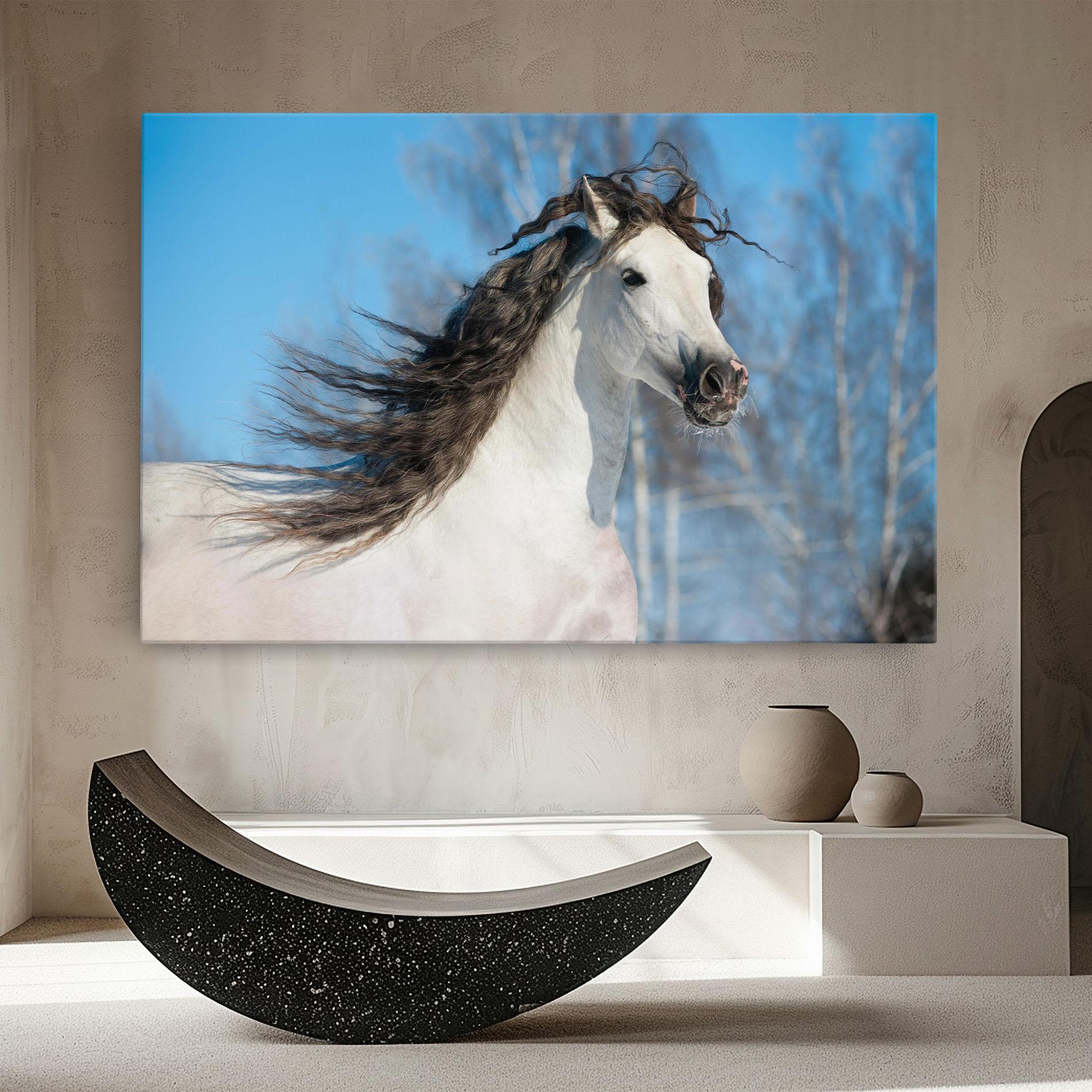 Tablou Canvas Wild Black Hair Horse mockup 8