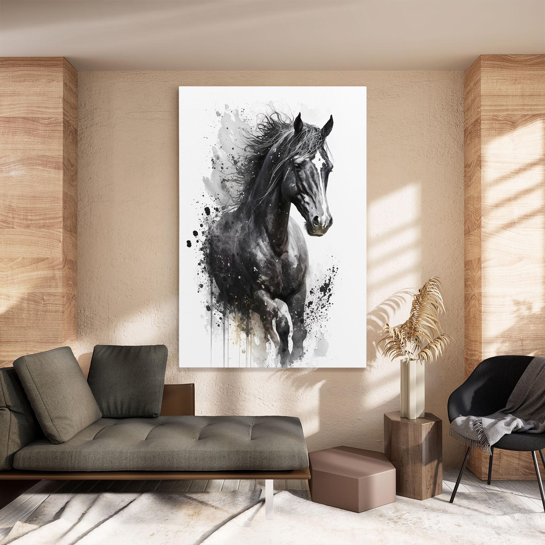 Tablou Canvas Black Horse mockup 8
