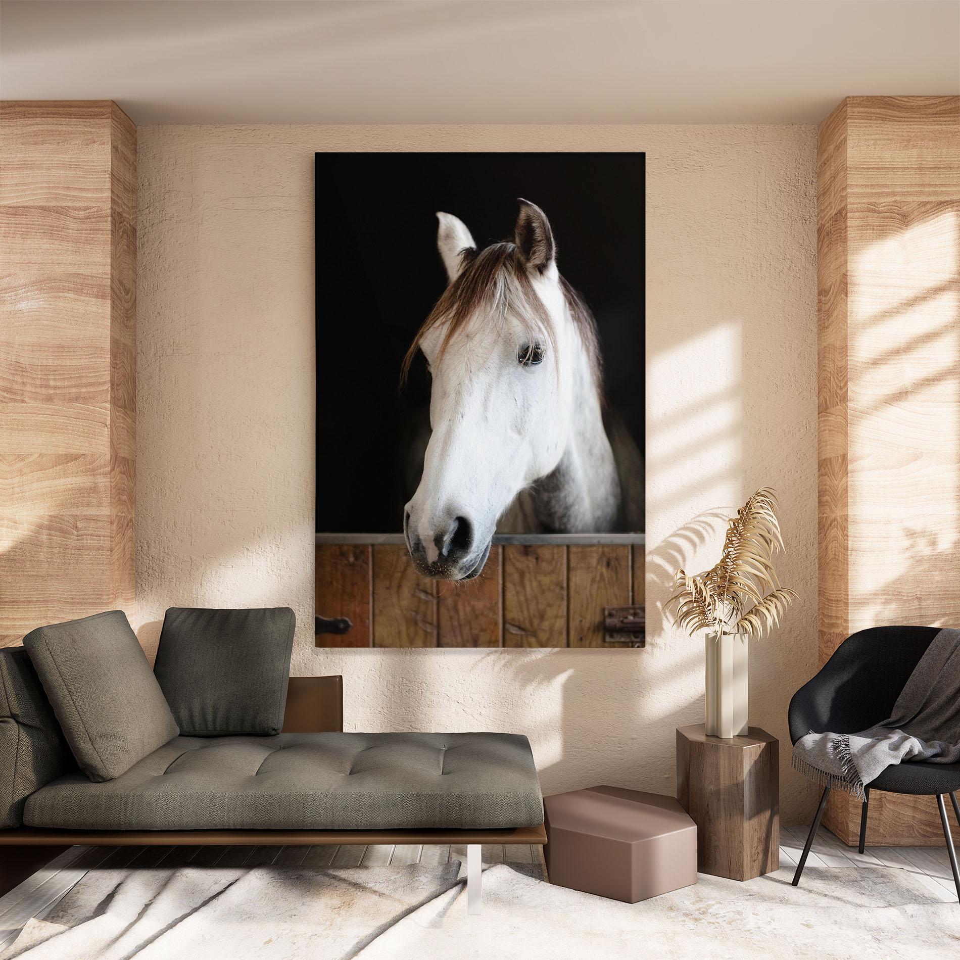 Tablou Canvas Grey Horse Head mockup 8