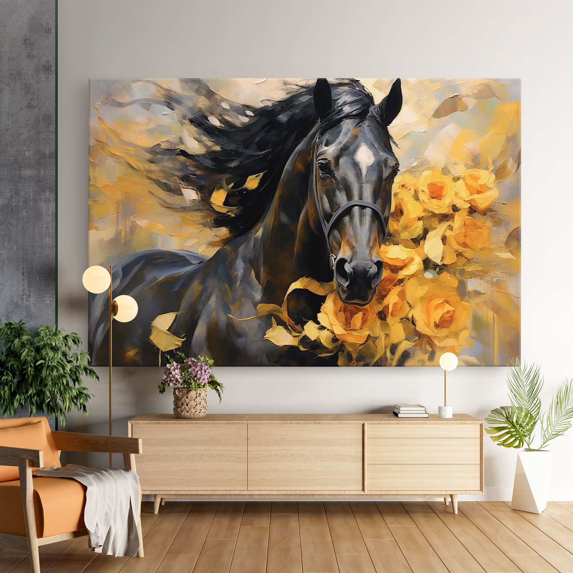 Yellow Roses Horse mockup 9