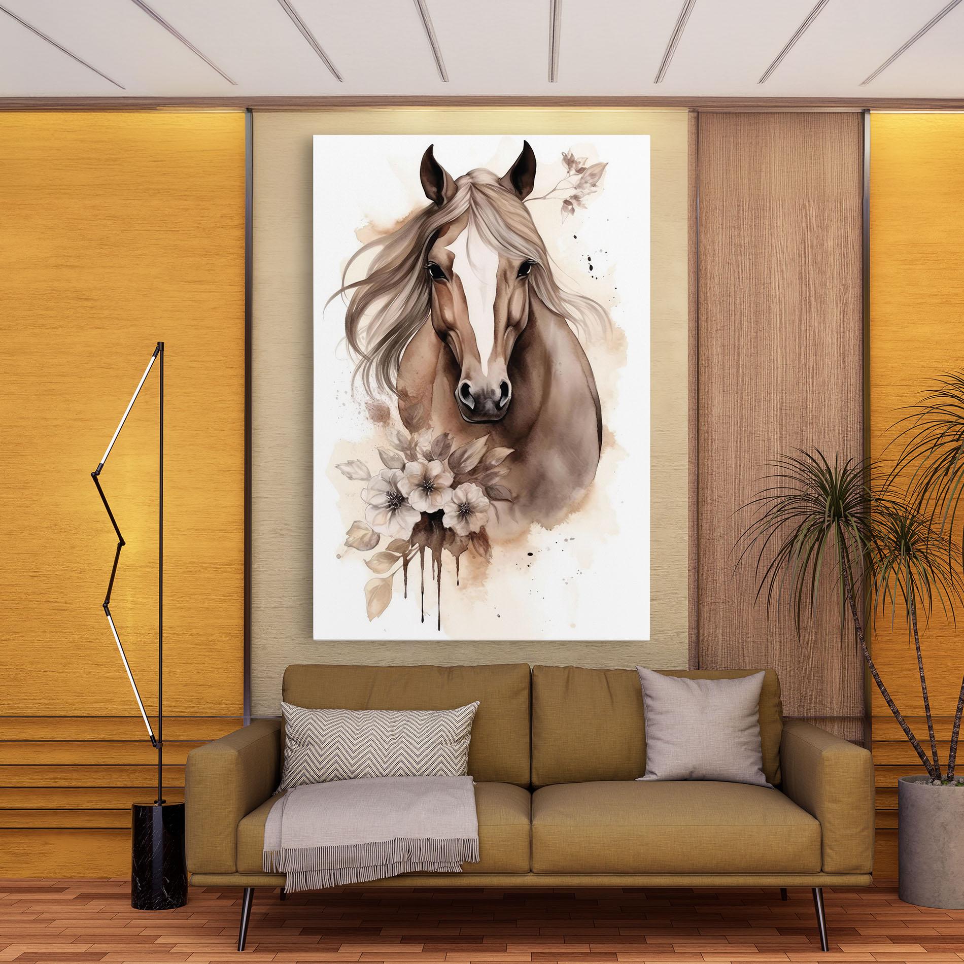 Tablou Canvas Flower Brown Horse mockup 9