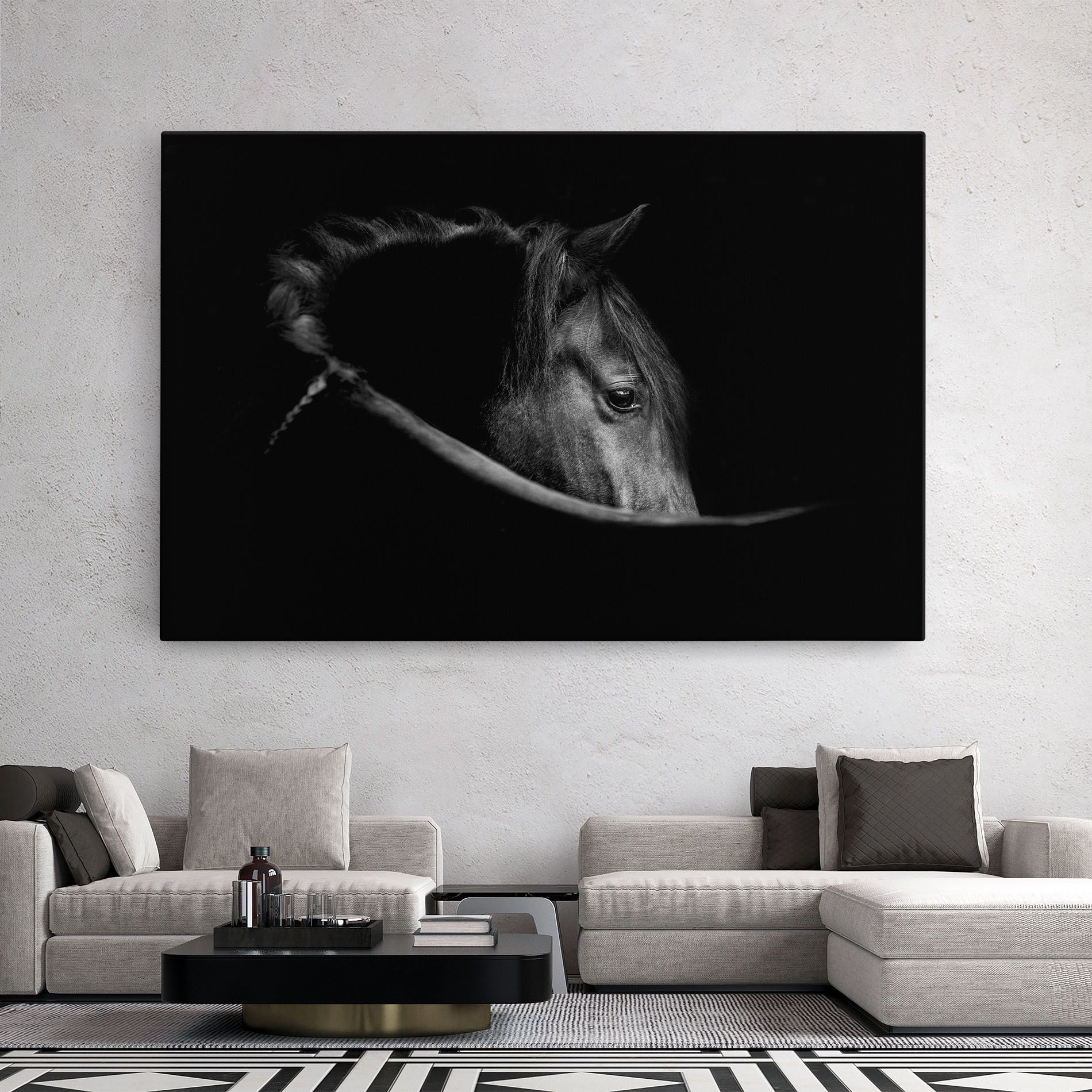 Black Horse Looking mockup 2