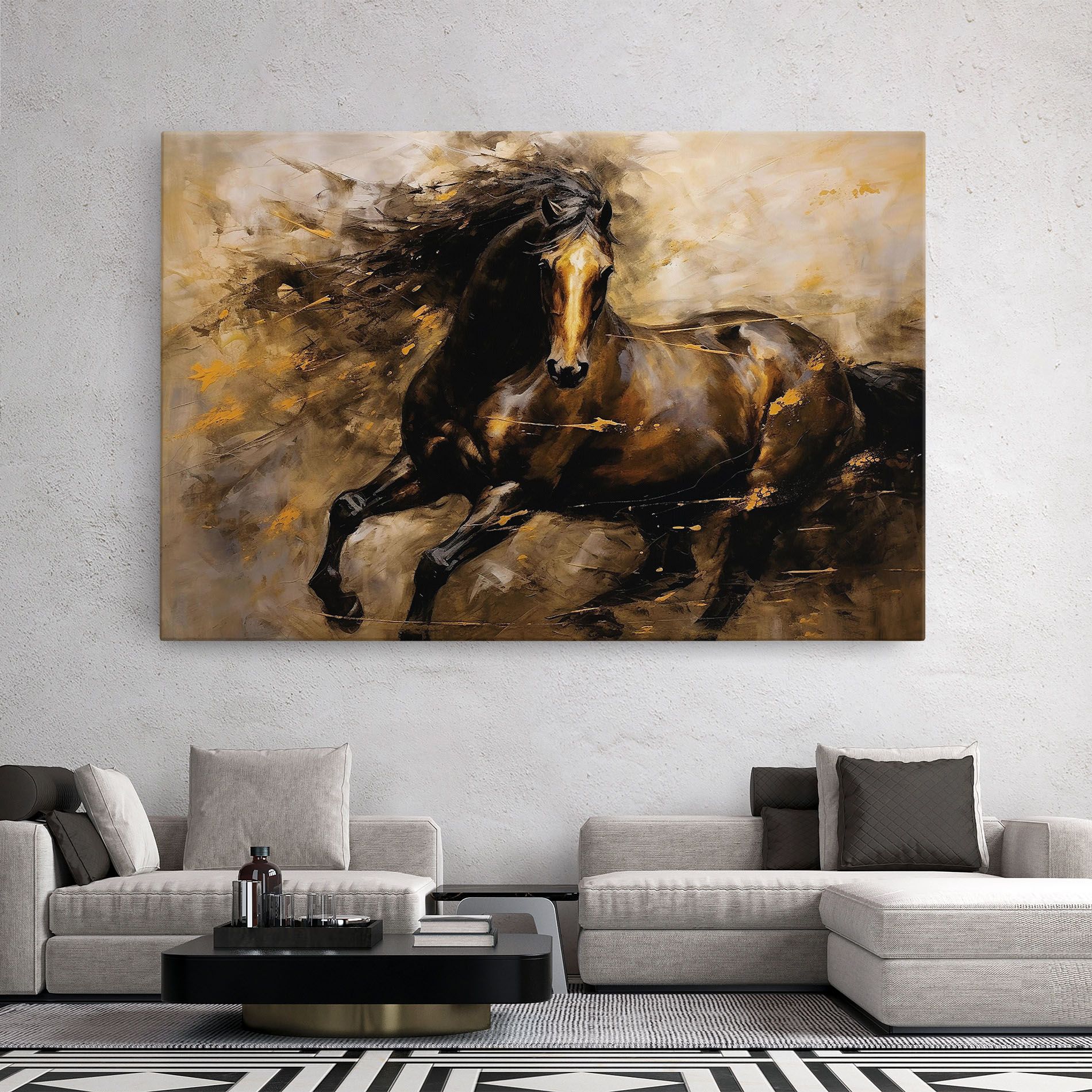 Gold Brown Horse mockup 2
