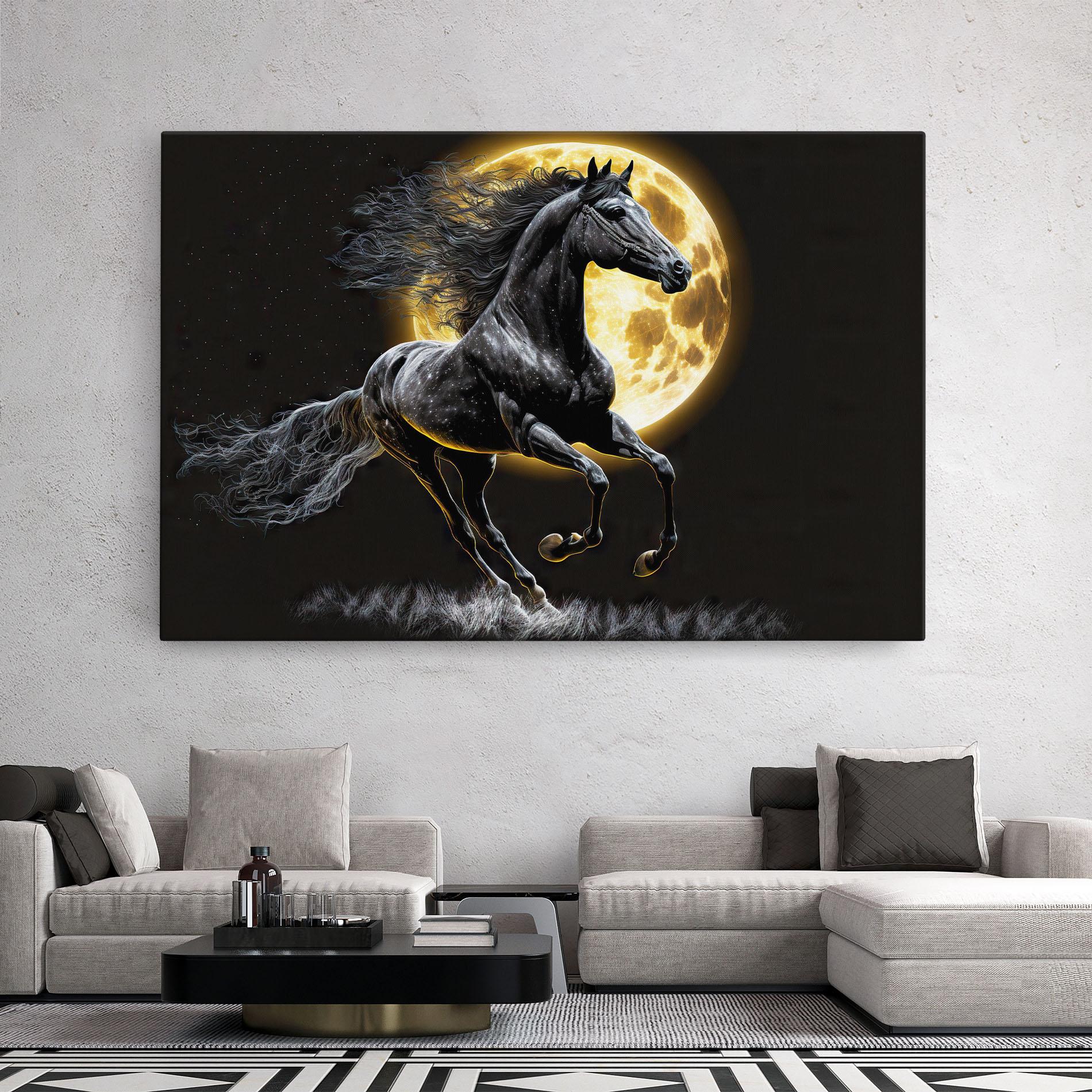 Tablou Canvas Gold Moon Horse mockup 2