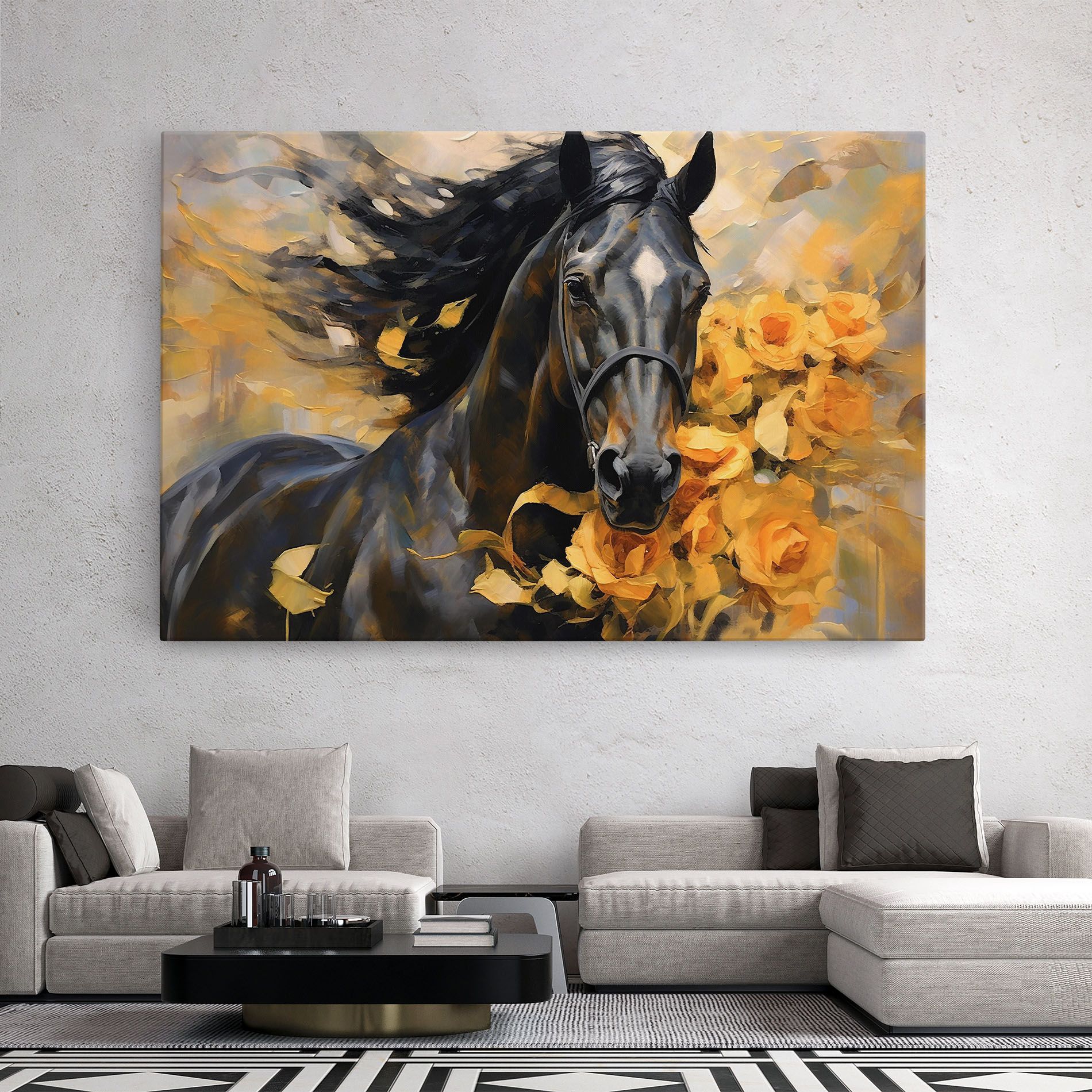 Yellow Roses Horse mockup 2